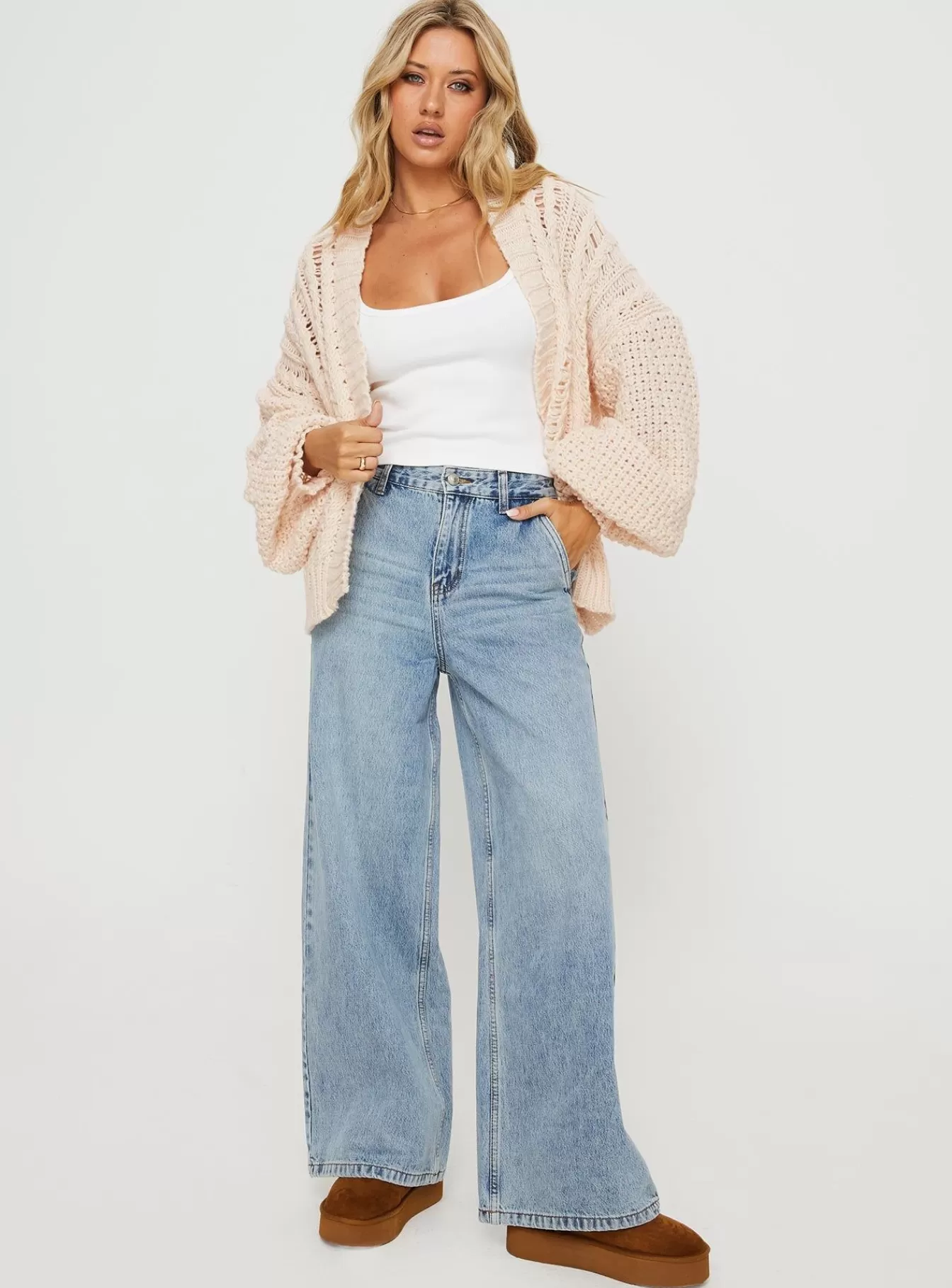 Princess Polly Knitted Sweaters | Abner Cable Cardigan Beige