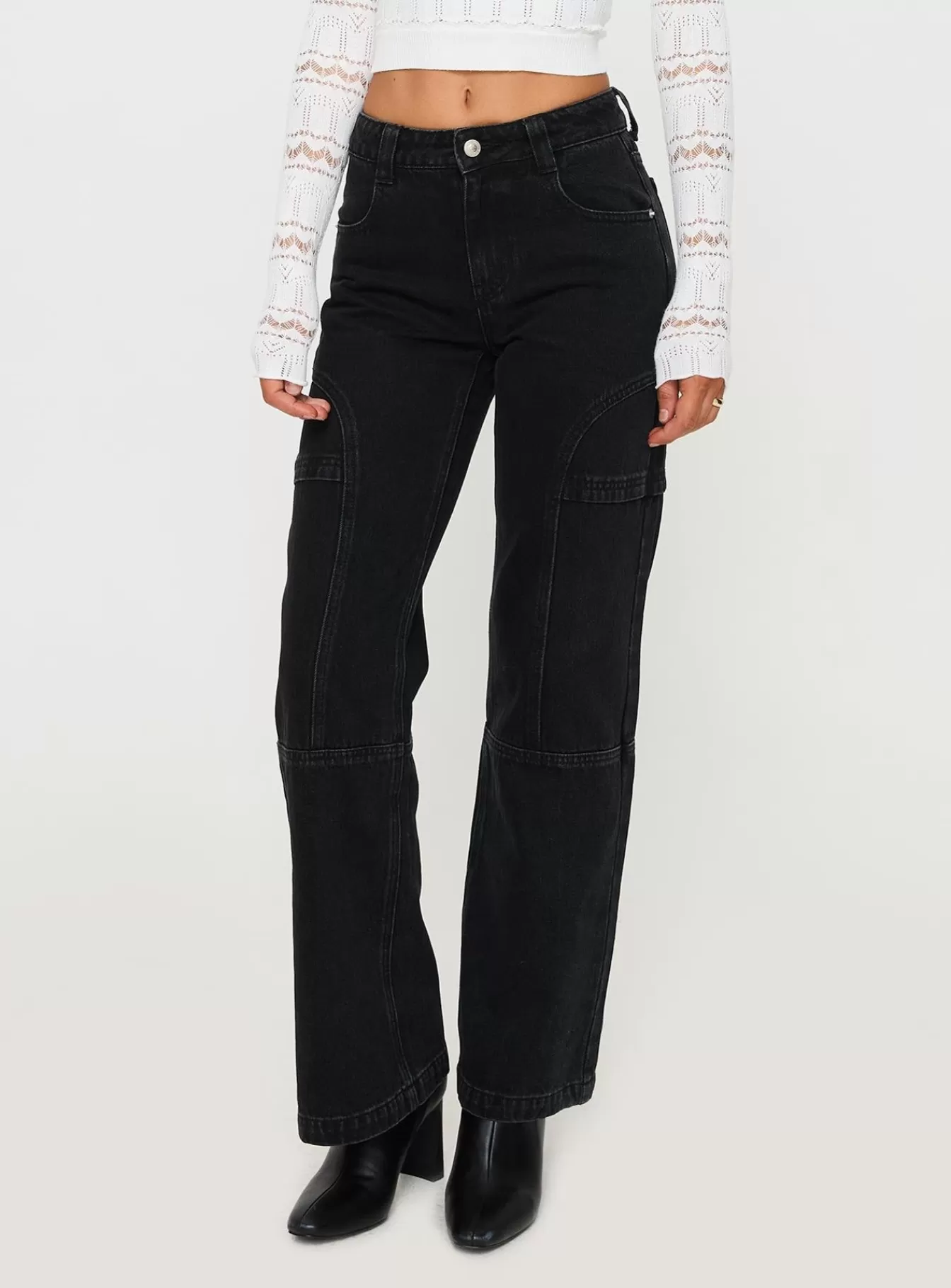 Princess Polly Jeans | Adims Jeans Washed Black