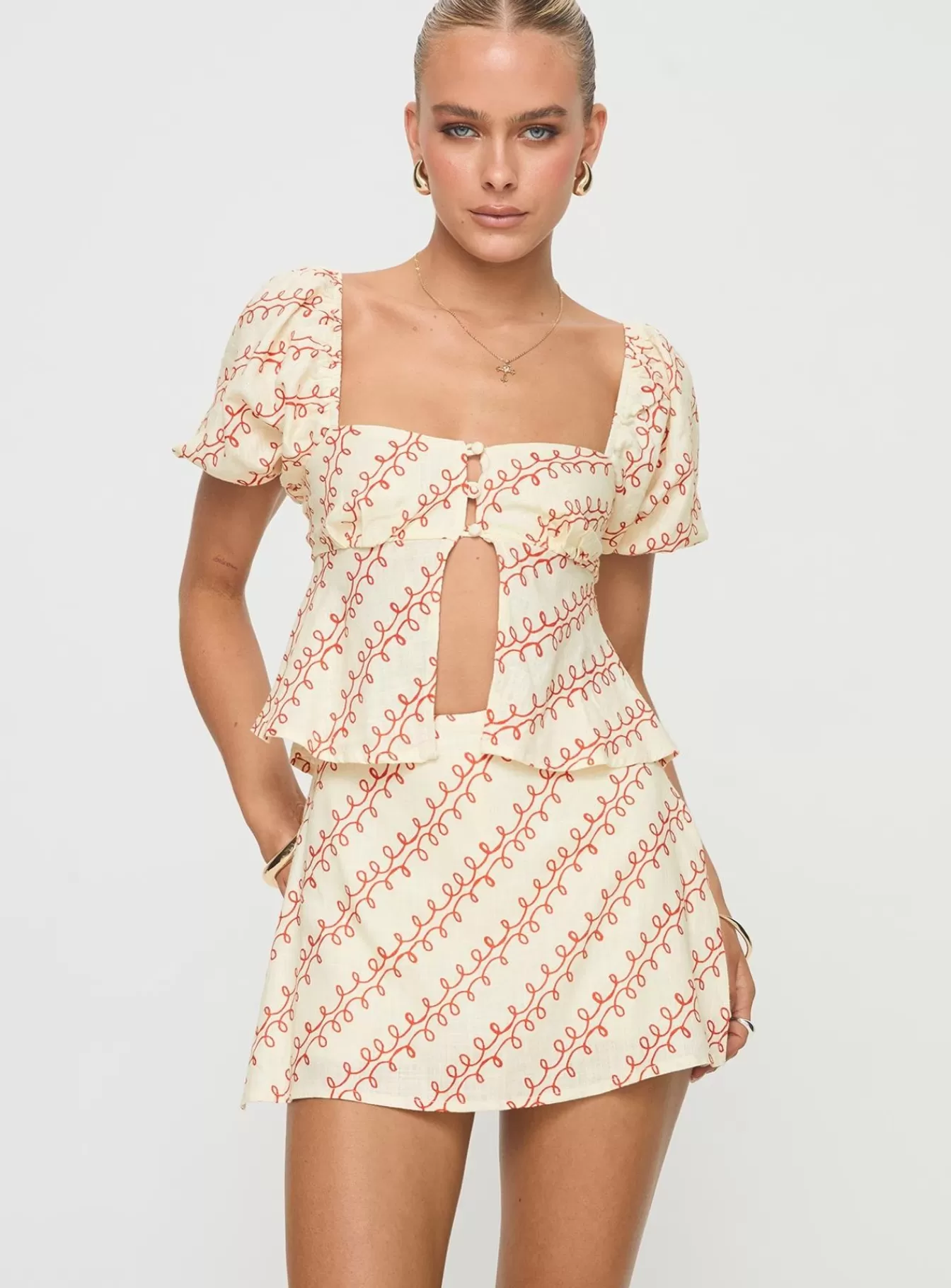 Princess Polly Mini Skirts | Adios Linen Blend Skort Multi