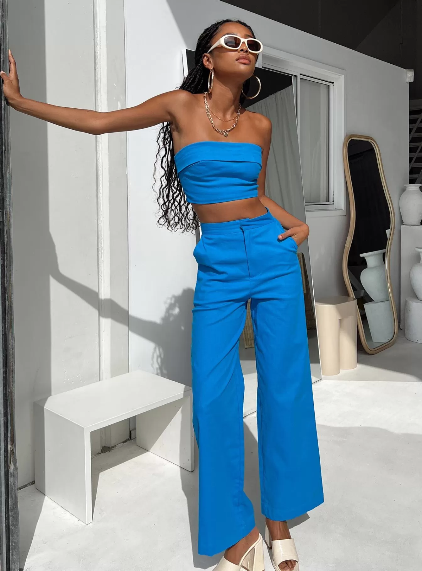 Princess Polly Crop Tops | Aiden Set Blue