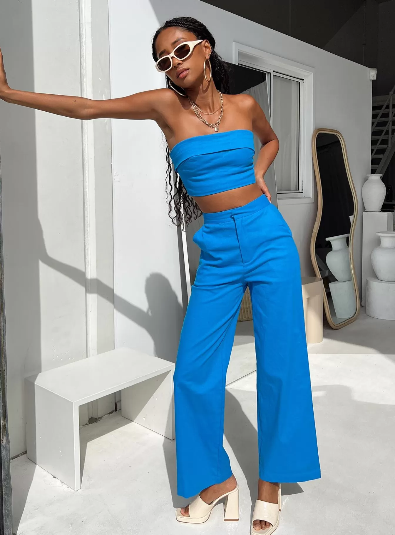 Princess Polly Crop Tops | Aiden Set Blue