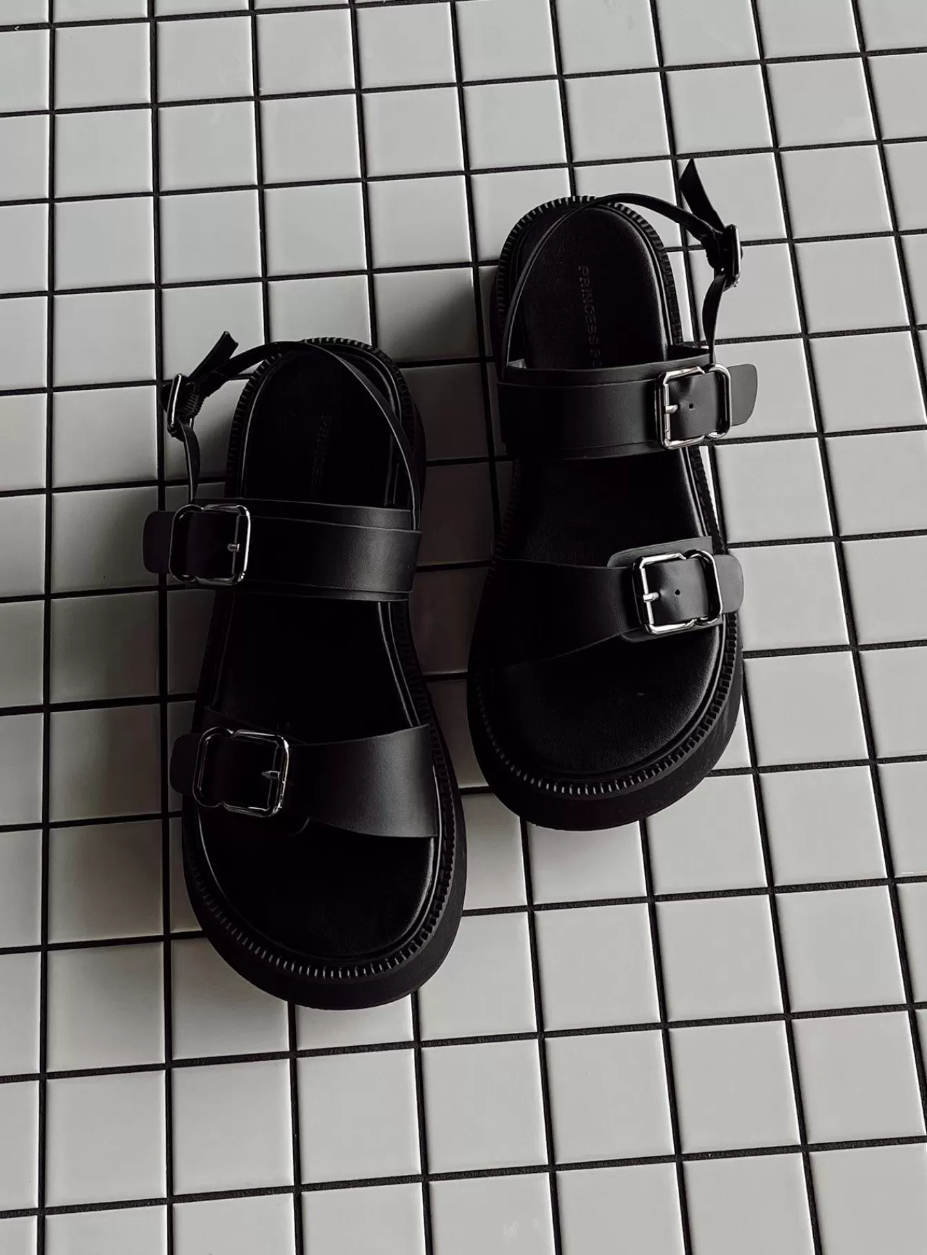 Princess Polly Lower Impact | Aja Sandals Black