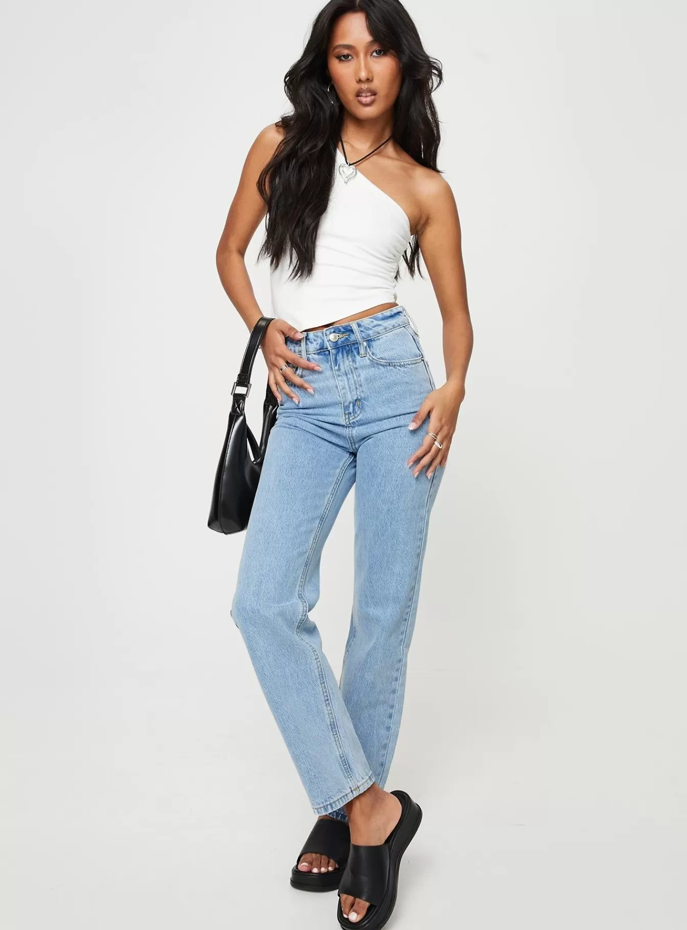 Princess Polly Jeans | Alexanderson Straight Leg Jeans Light Wash Denim
