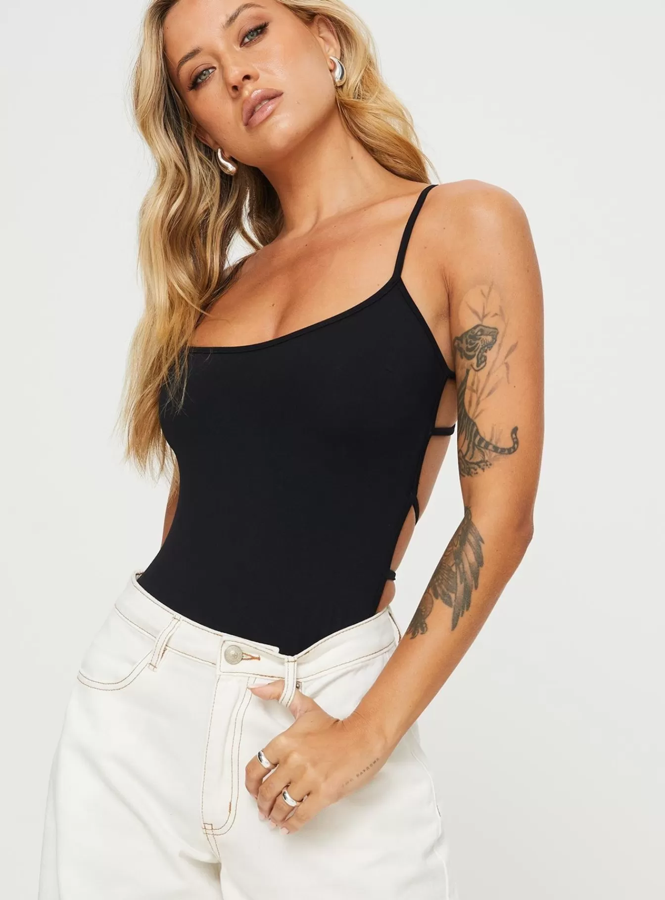 Princess Polly Bodysuits | All Tied Up Bodysuit Black