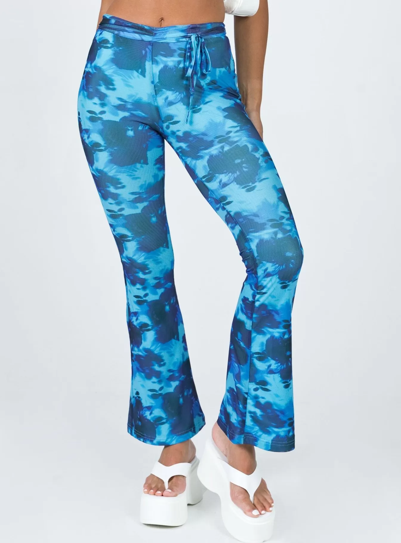 Princess Polly Pants | Allen Floral Flare Pants Blue