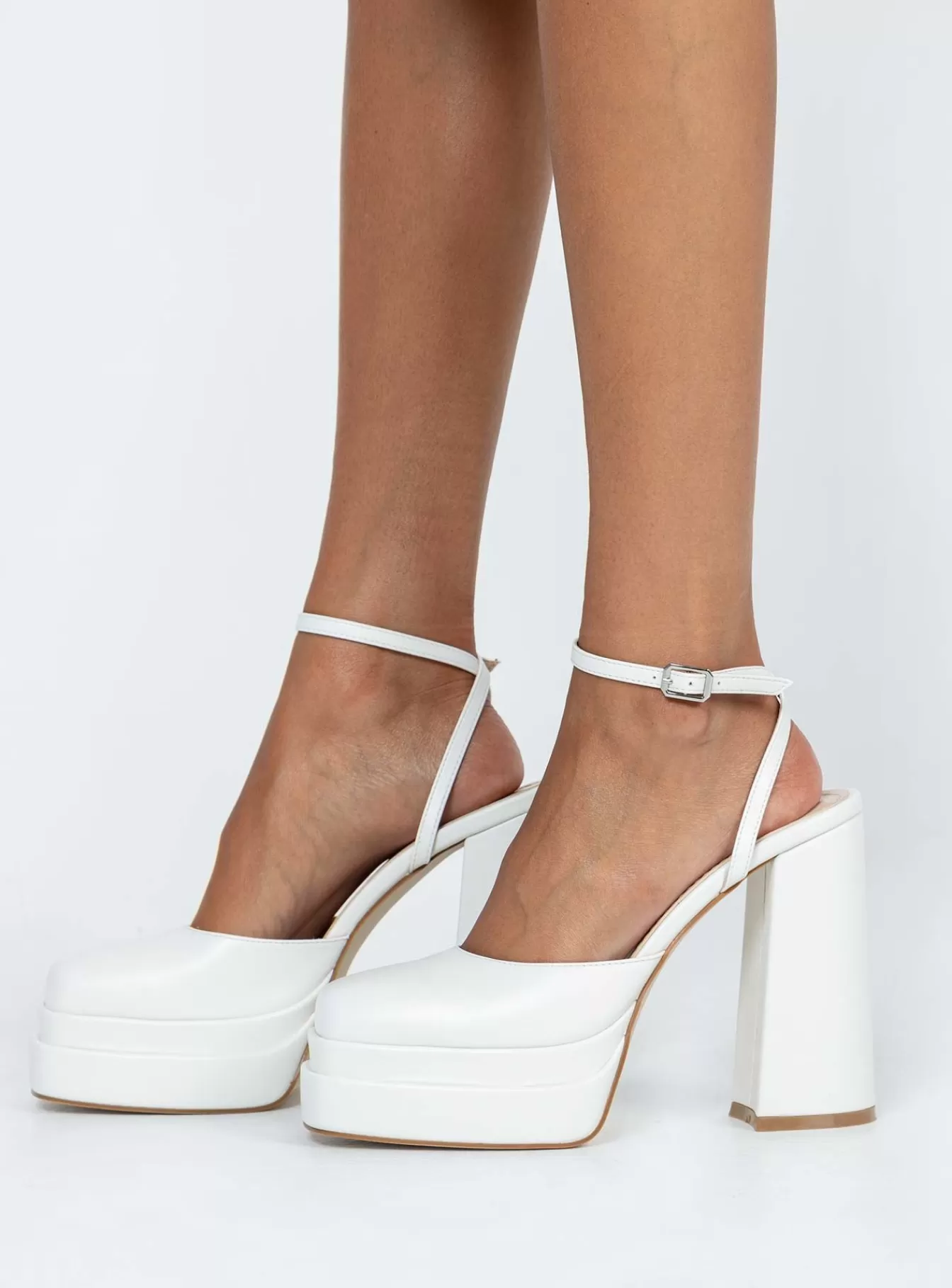 Princess Polly Heels | Alto Platform Heels Matte White