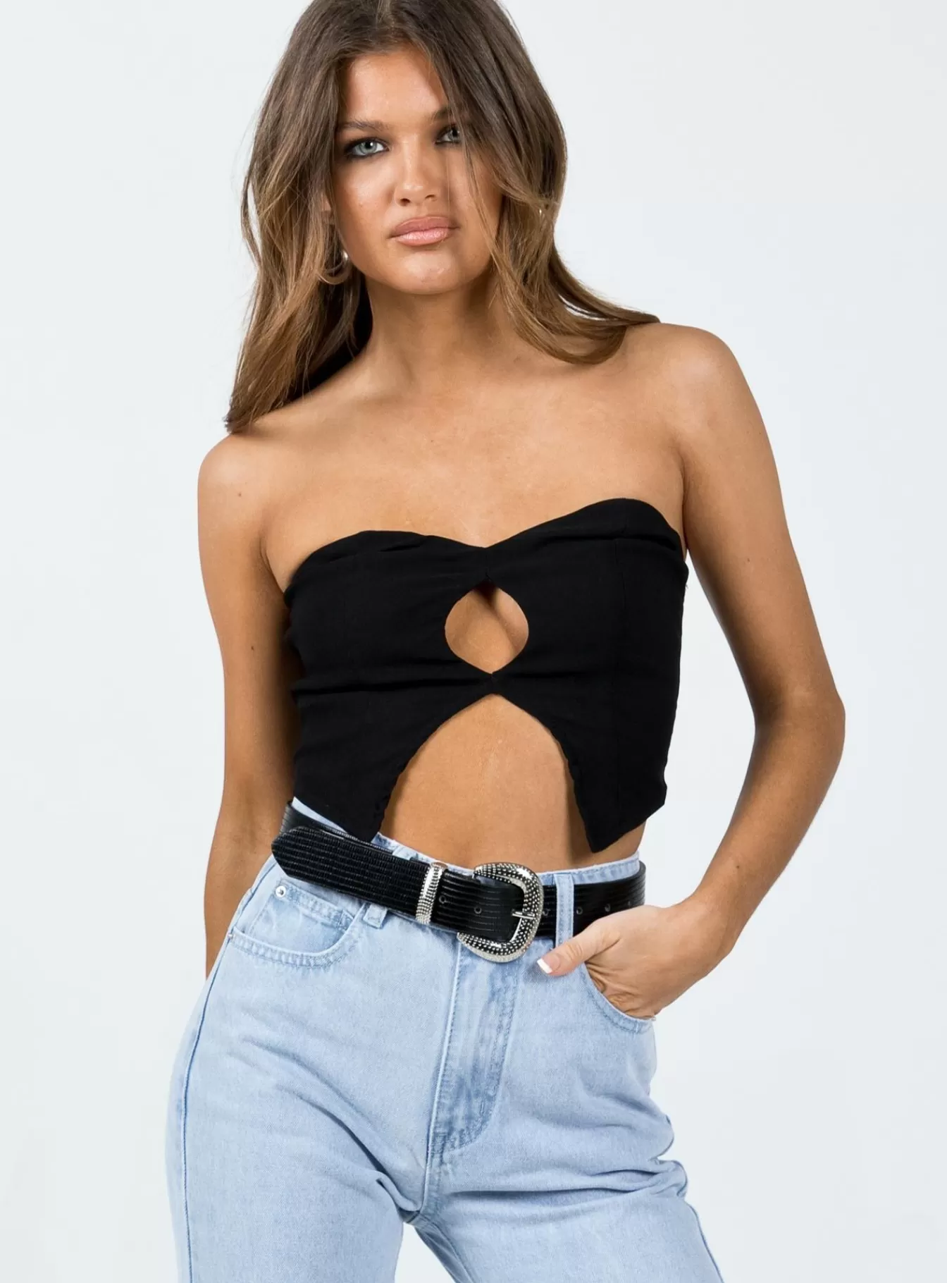 Princess Polly Crop Tops | Amaia Top Black