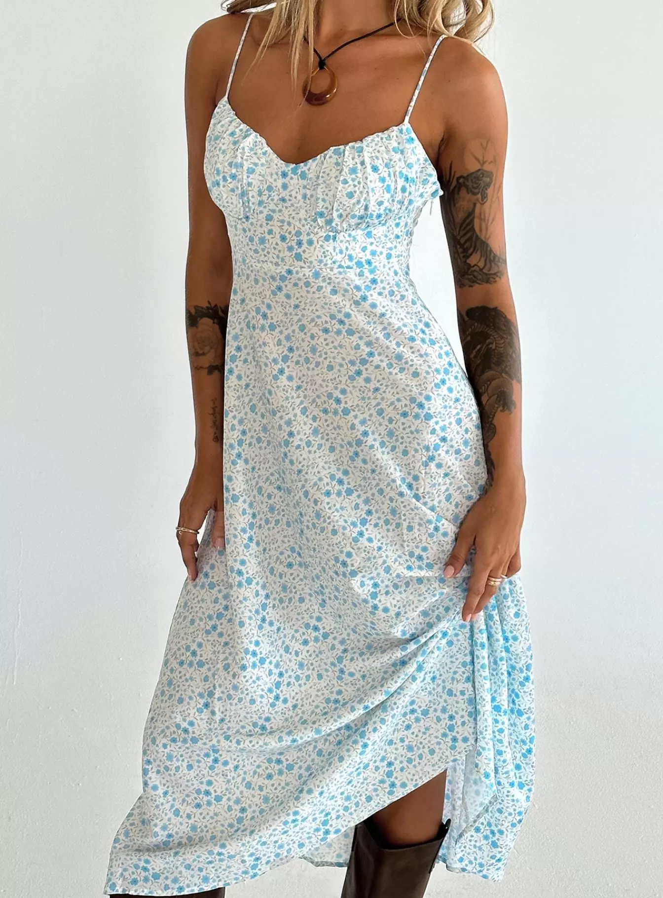 Princess Polly Midi Dresses | Amara Midi Dress Multi Blue