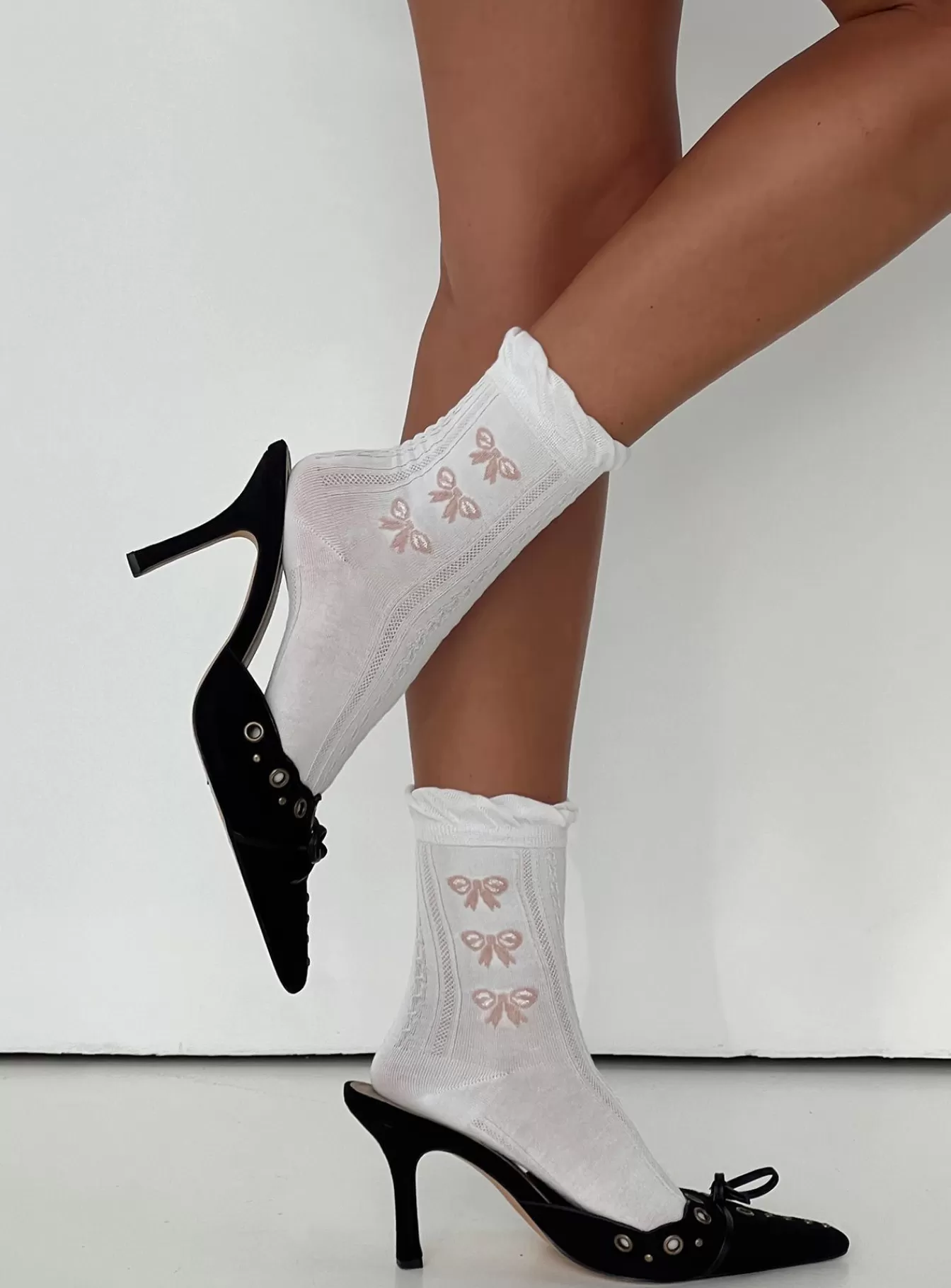 Princess Polly Socks & Tights | Ambrose Bow Socks White