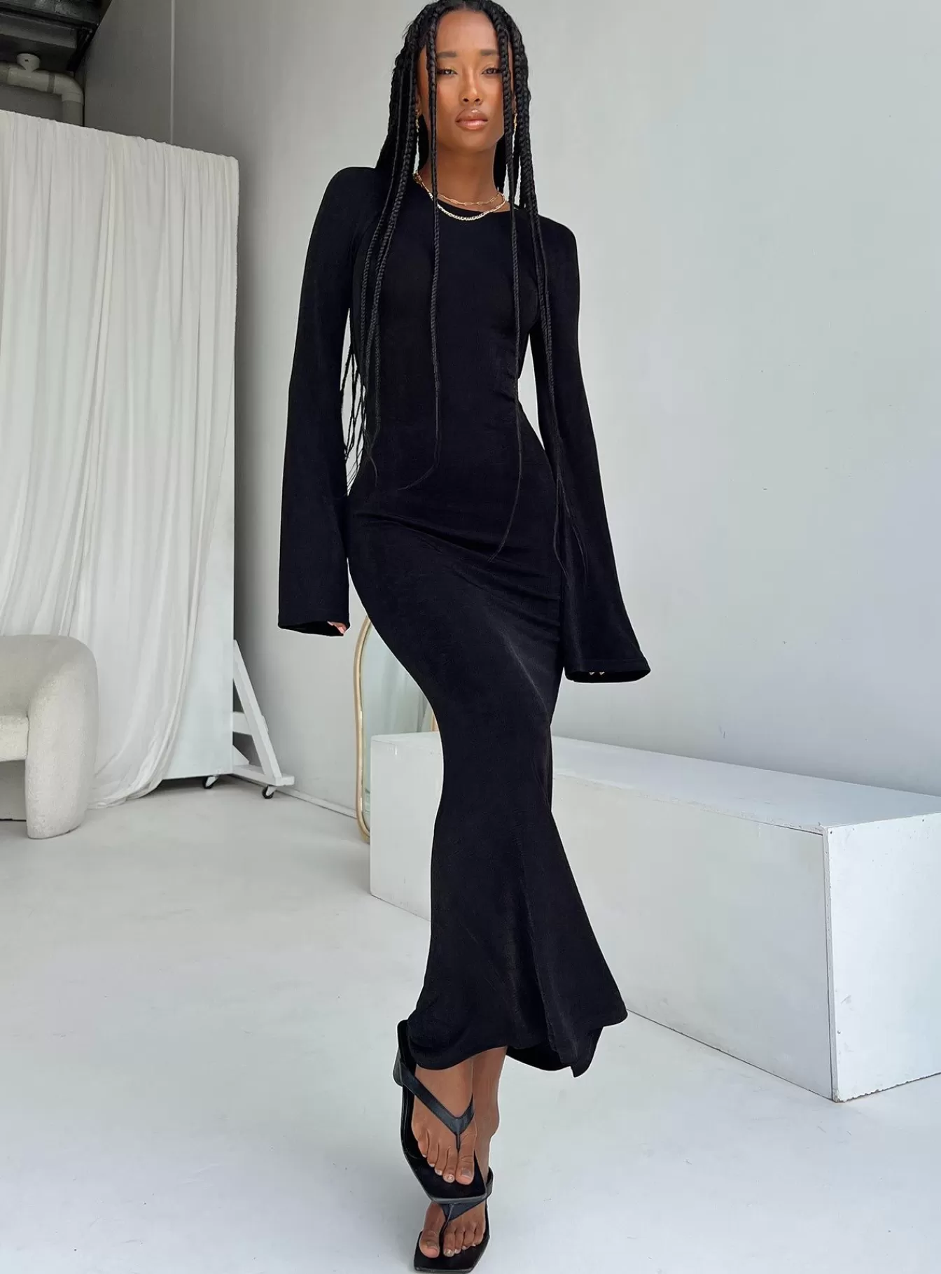 Princess Polly Maxi Dresses | Amersham Long Sleeve Maxi Dress Black