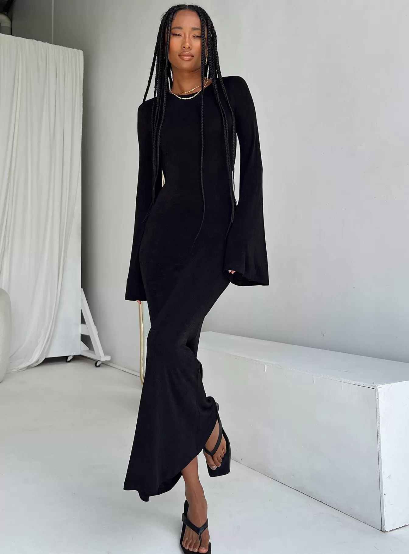 Princess Polly Maxi Dresses | Amersham Long Sleeve Maxi Dress Black