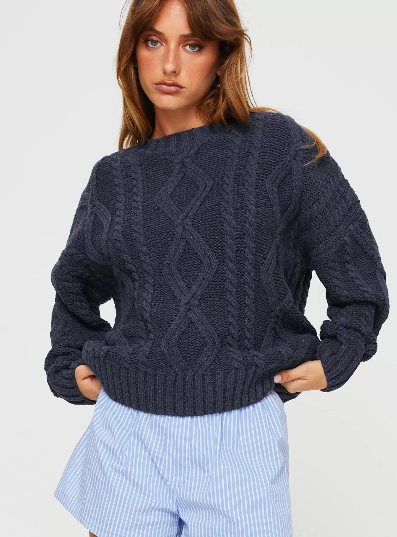 Princess Polly Knitted Sweaters | Anaya Oversized Sweater Navy