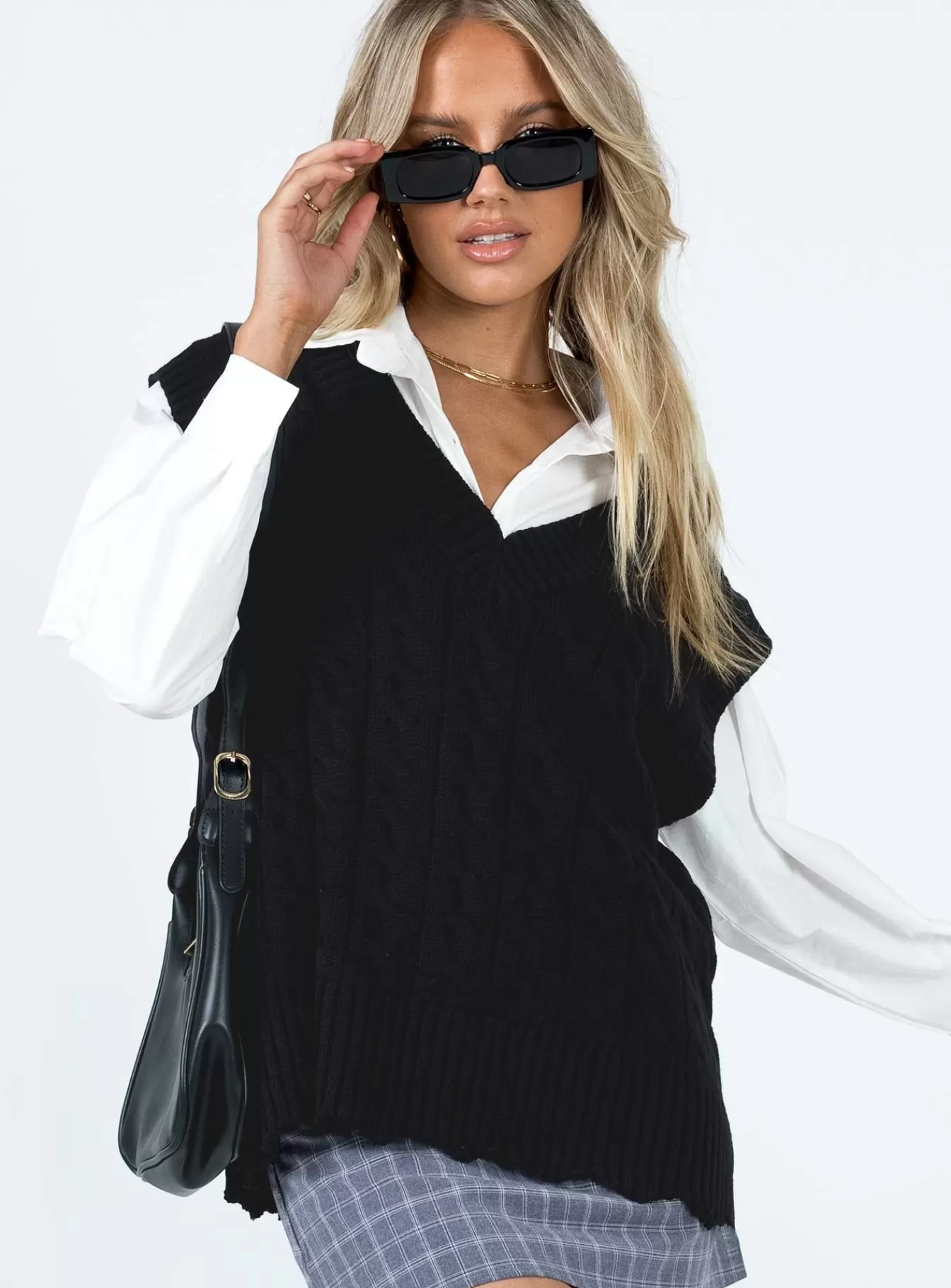 Princess Polly Knitted Sweaters | Antonia Sweater Vest Black