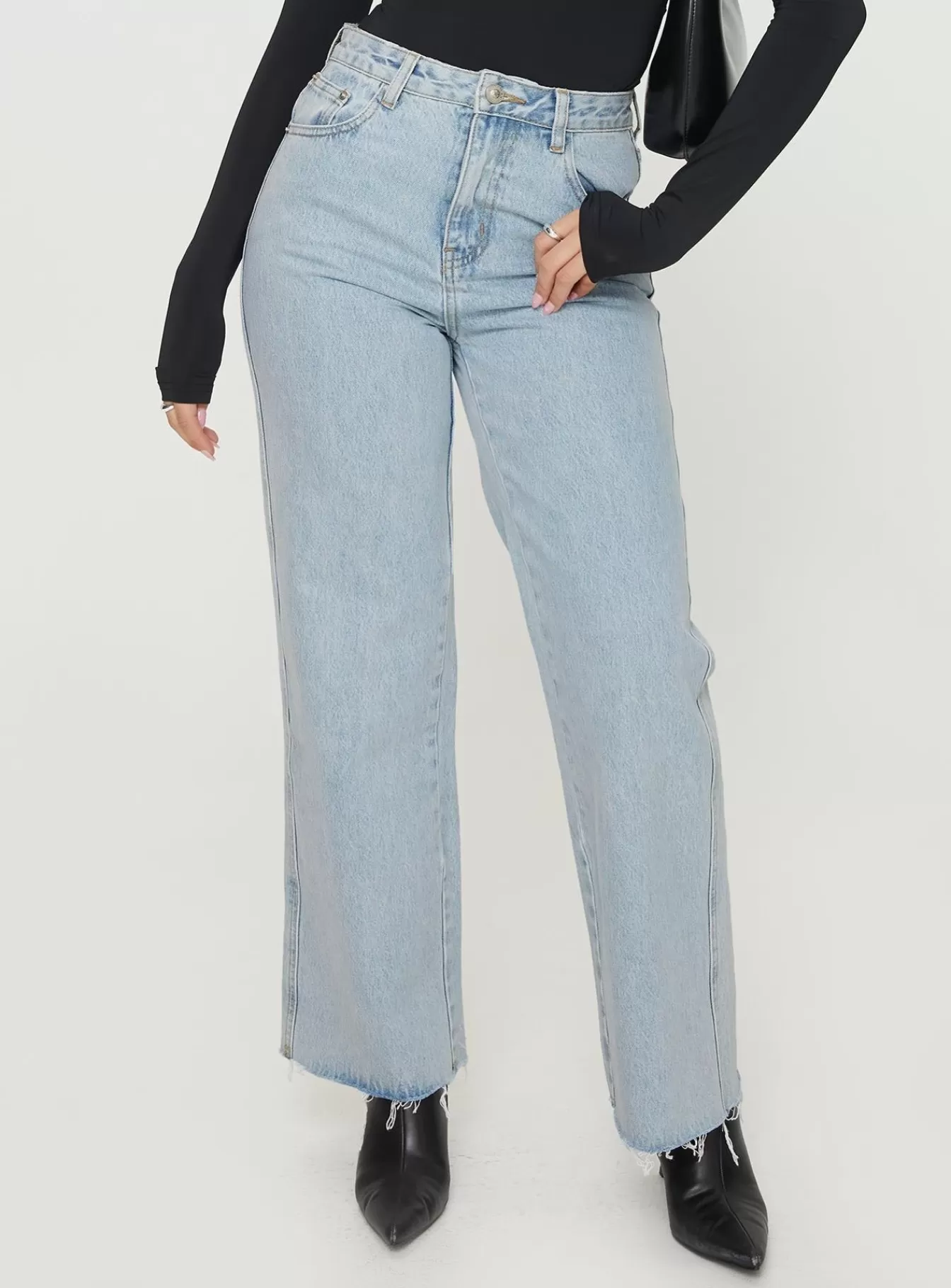 Princess Polly Jeans | Arlington Straight Leg Jeans Light Wash Petite Denim
