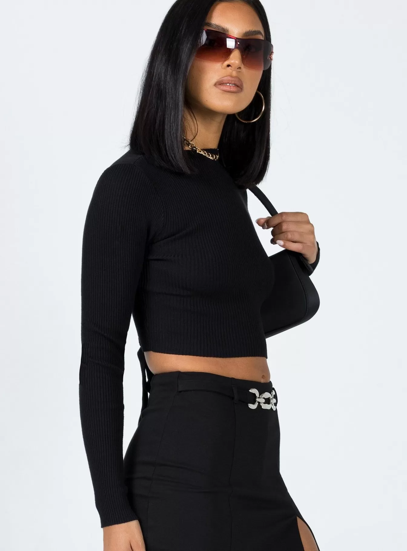 Princess Polly Long Sleeve Tops | Arthur Long Sleeve Top Black