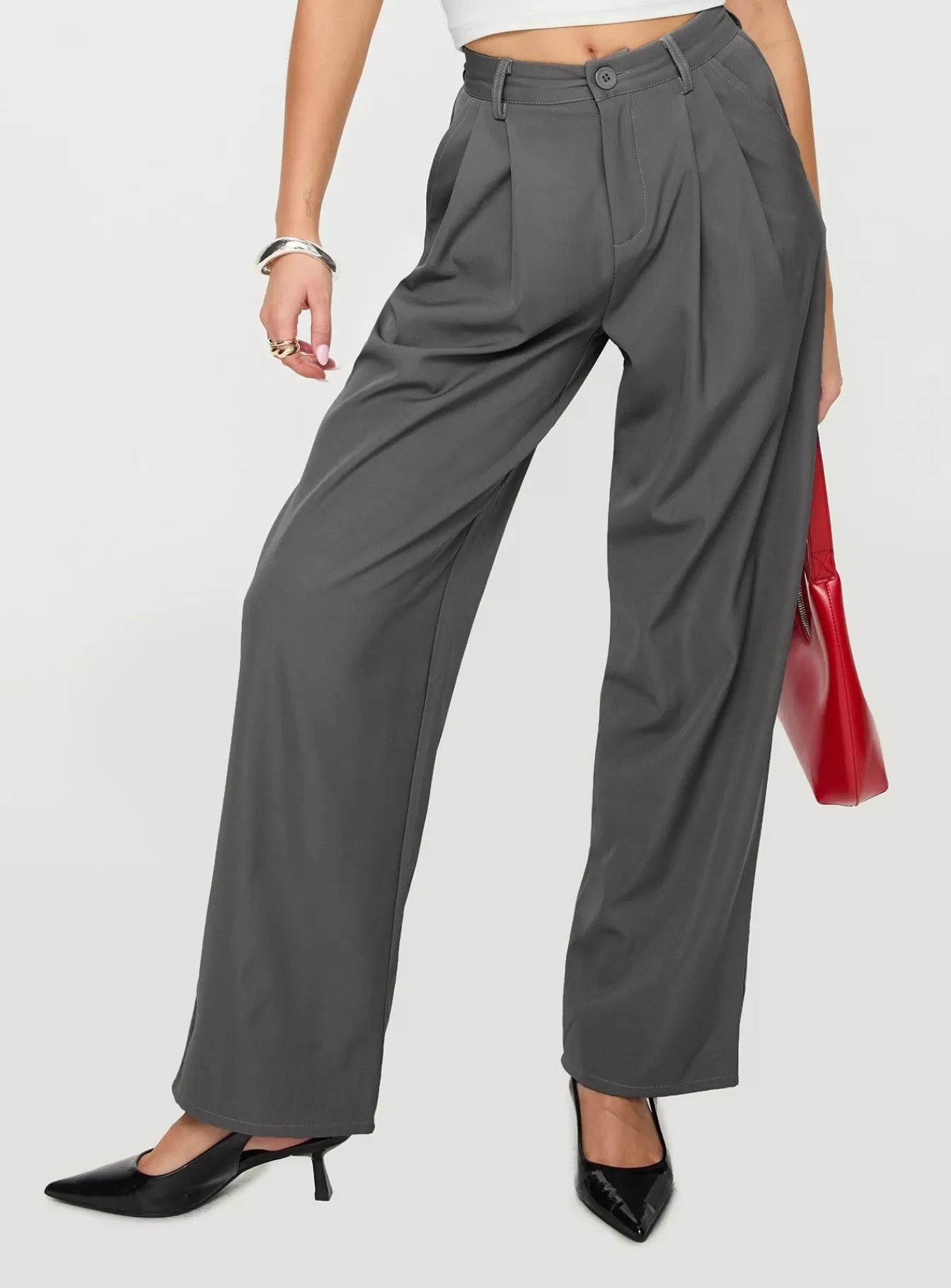 Princess Polly Pants | Assume Pants Grey