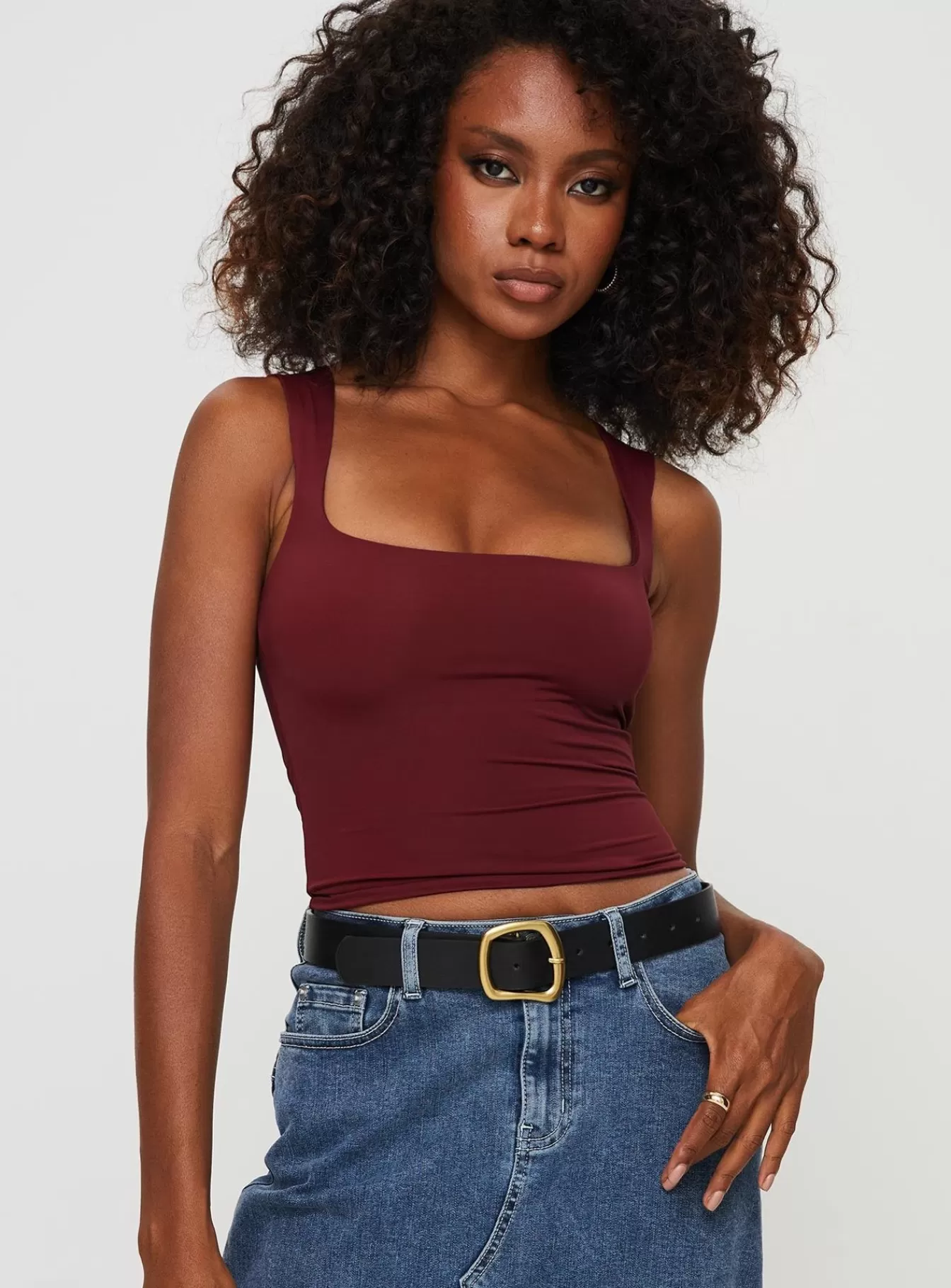 Princess Polly Casual Tops | Back In Time Top Wine