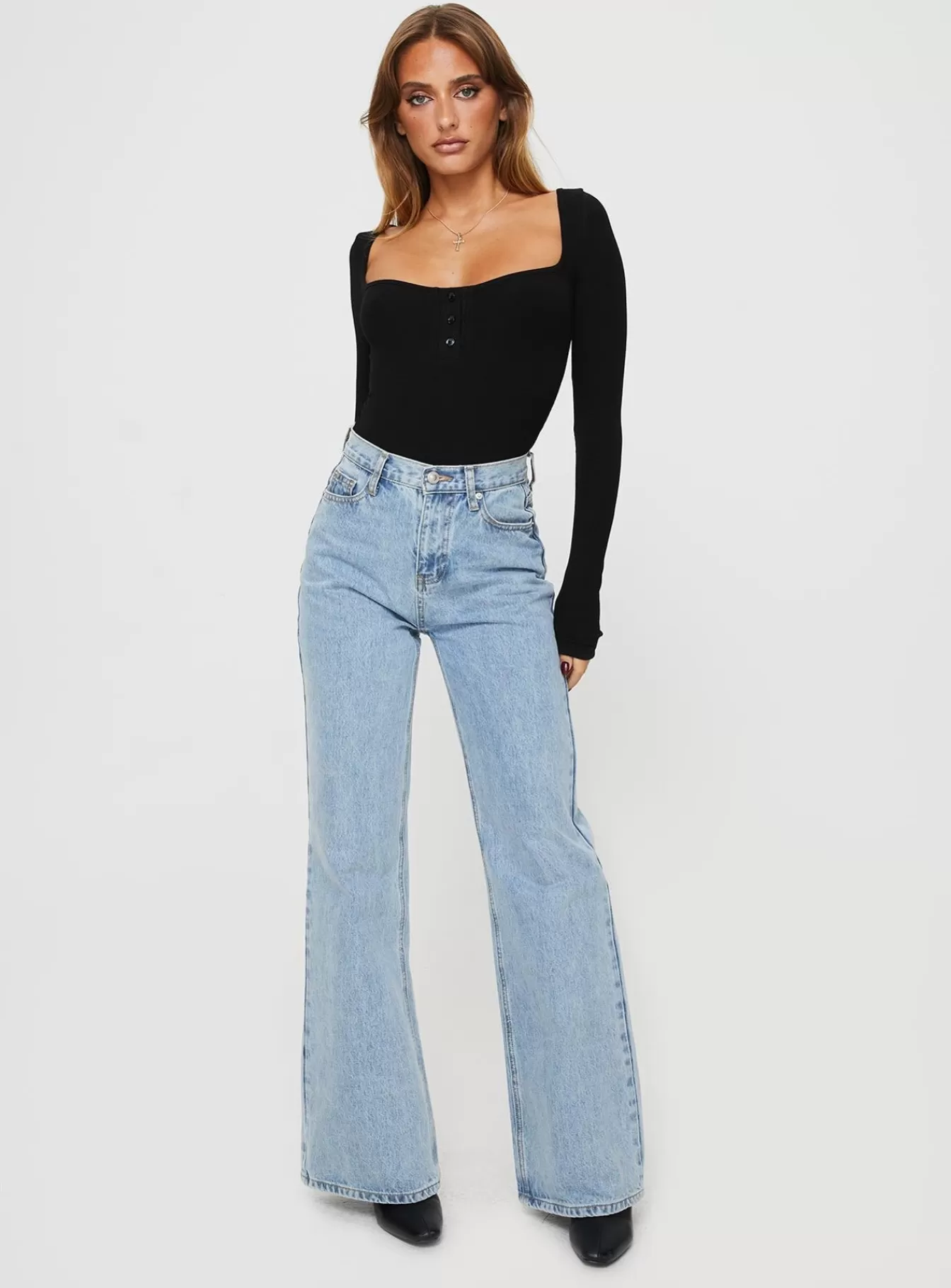 Princess Polly Long Sleeve Tops | Ballard Long Sleeve Bodysuit Black