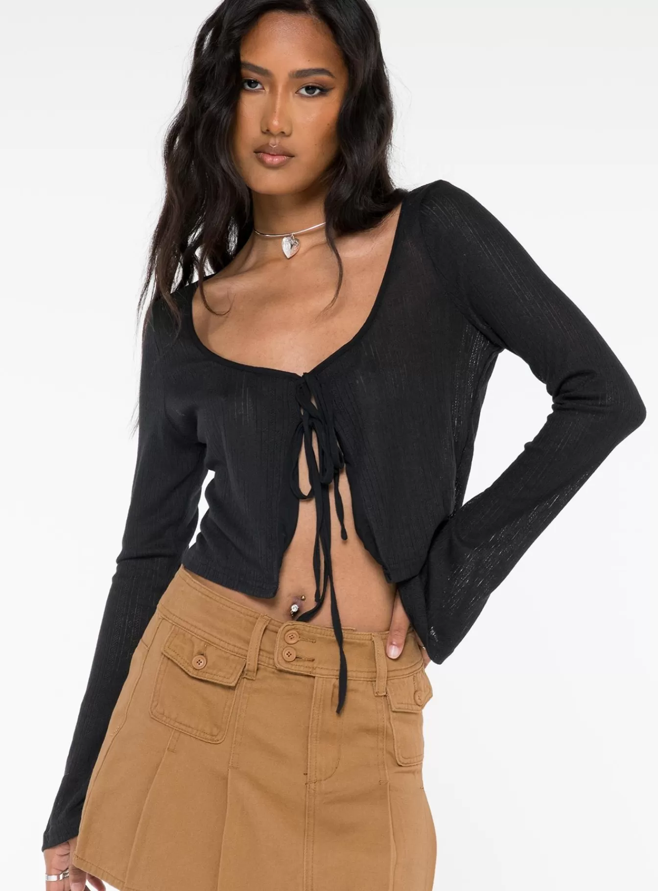 Princess Polly Long Sleeve Tops | Barbaro Long Sleeve Top Black
