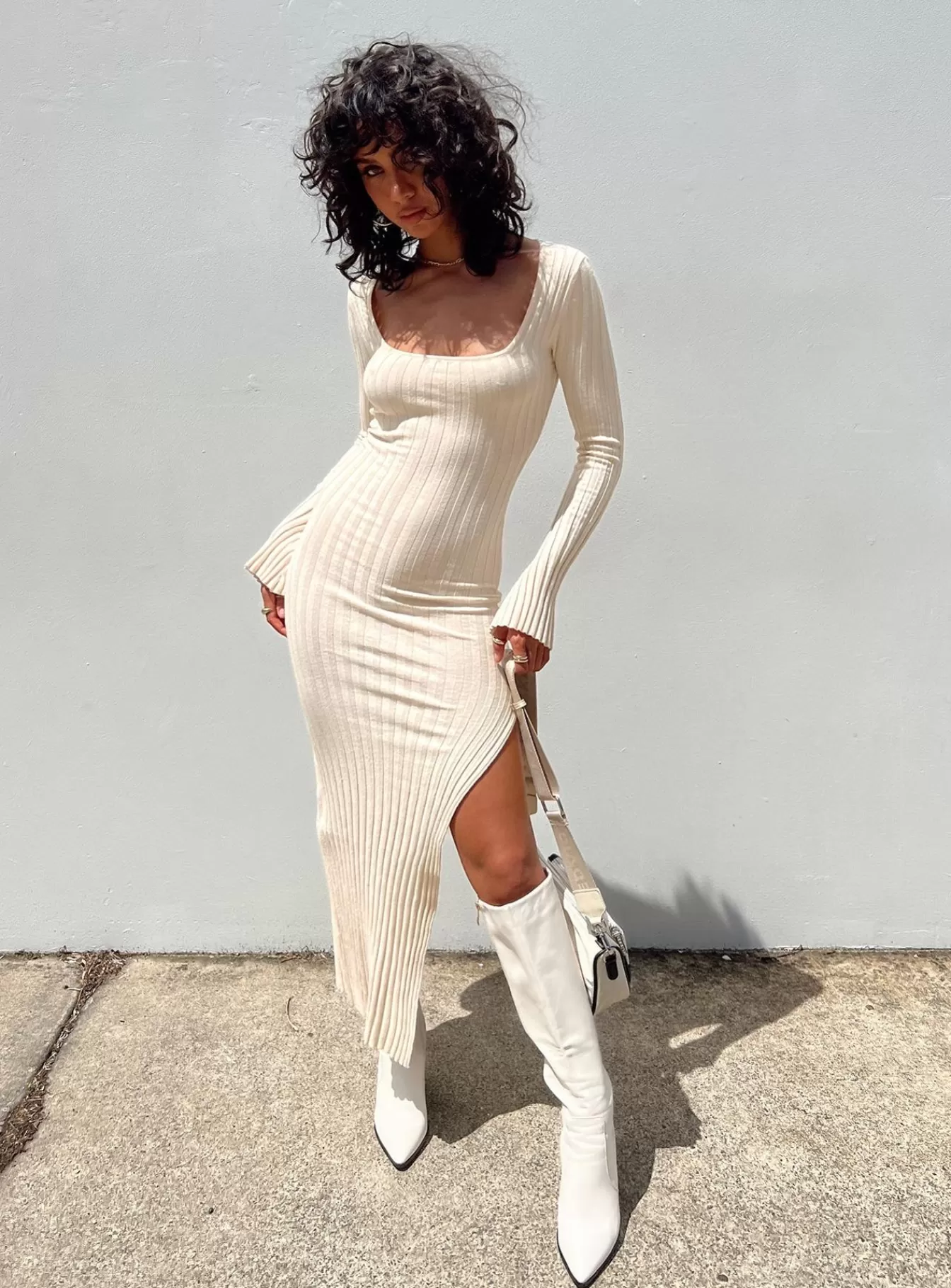 Princess Polly Midi Dresses | Barossa Long Sleeve Midi Dress Cream