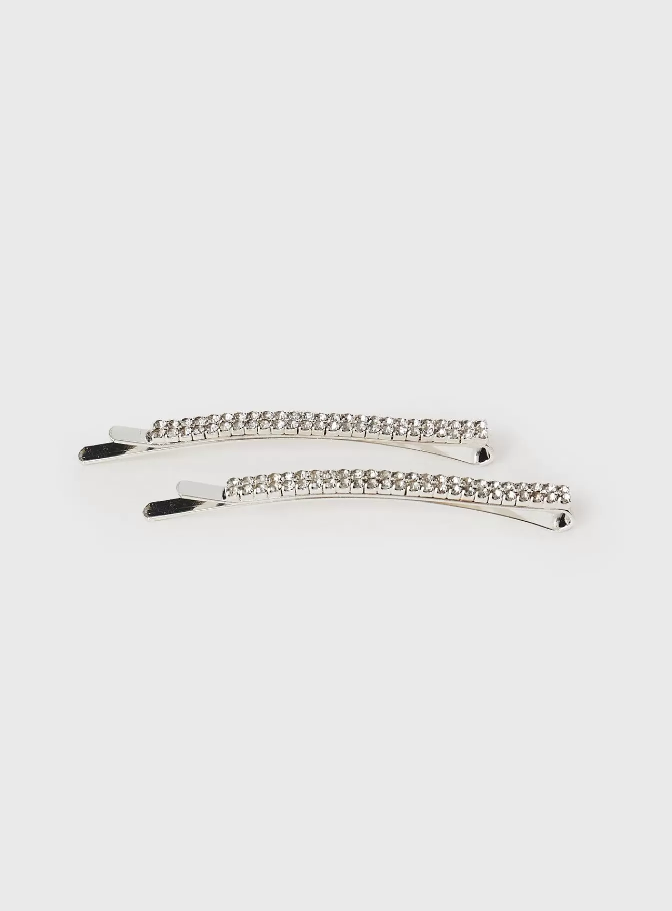 Princess Polly Lower Impact | Beckette Diamante Hair Clip Pack Silver