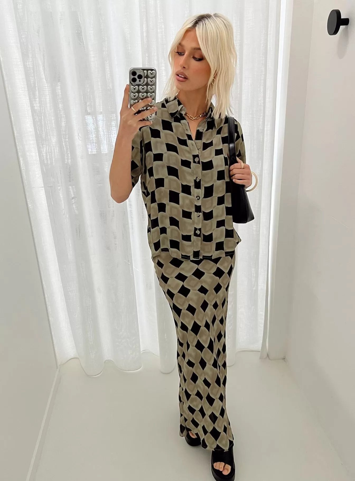 Princess Polly Shirts & Blouses | Bekka Set Brown / Black Brown/ Black