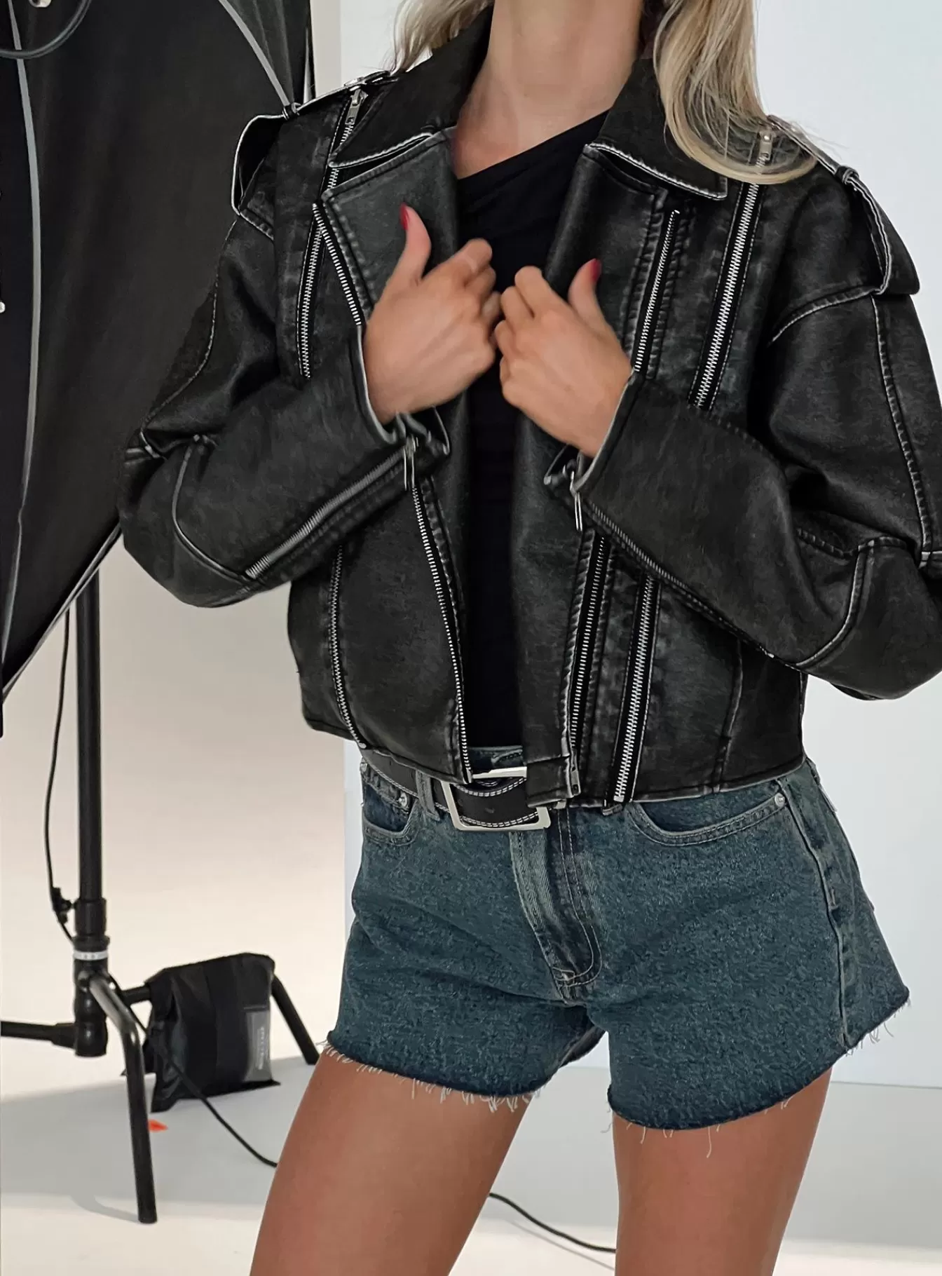 Princess Polly Leather Jackets | Believe In Me Faux Leather Jacket Washed Black
