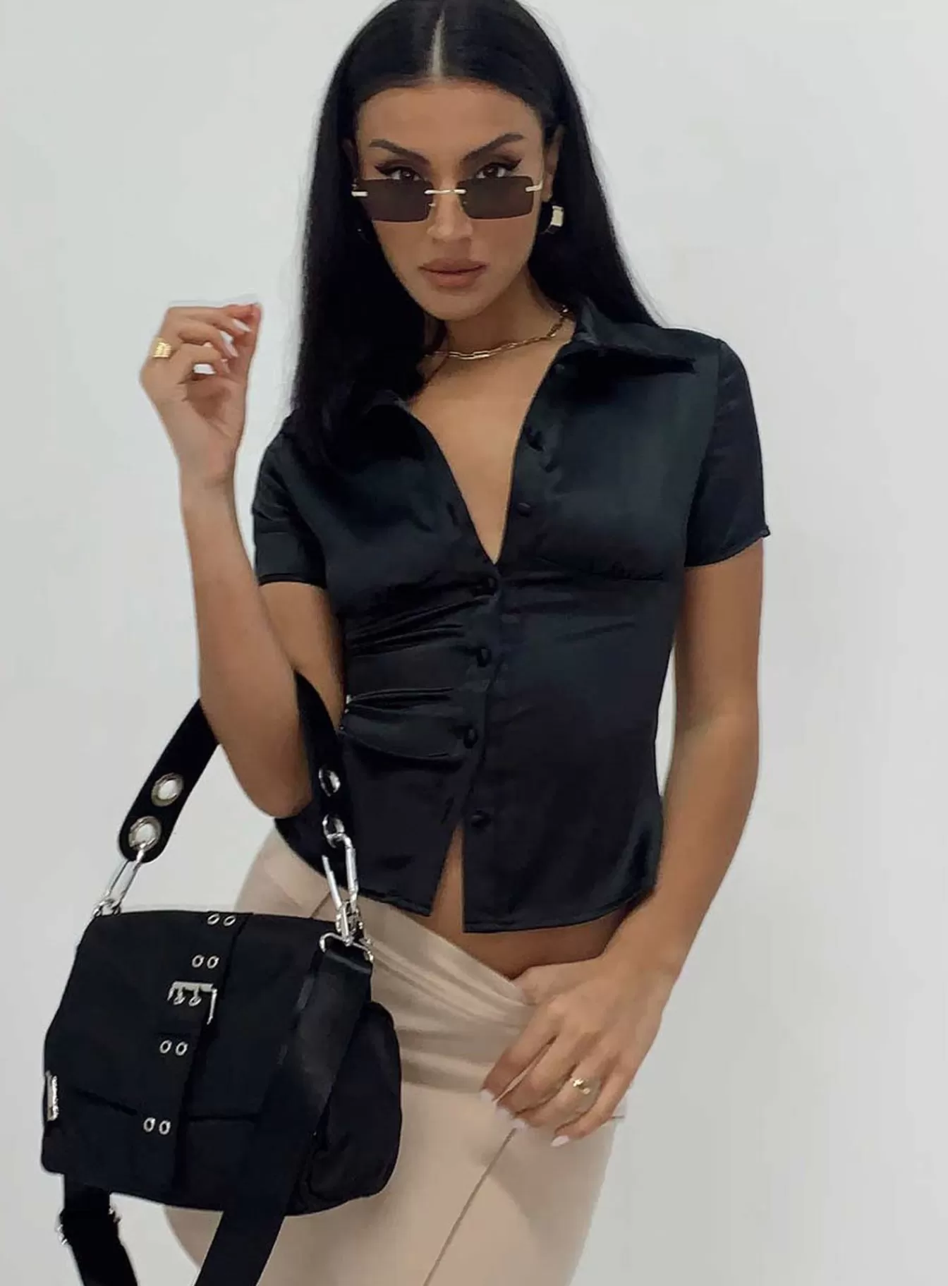 Princess Polly Shirts & Blouses | Bessie Top Black
