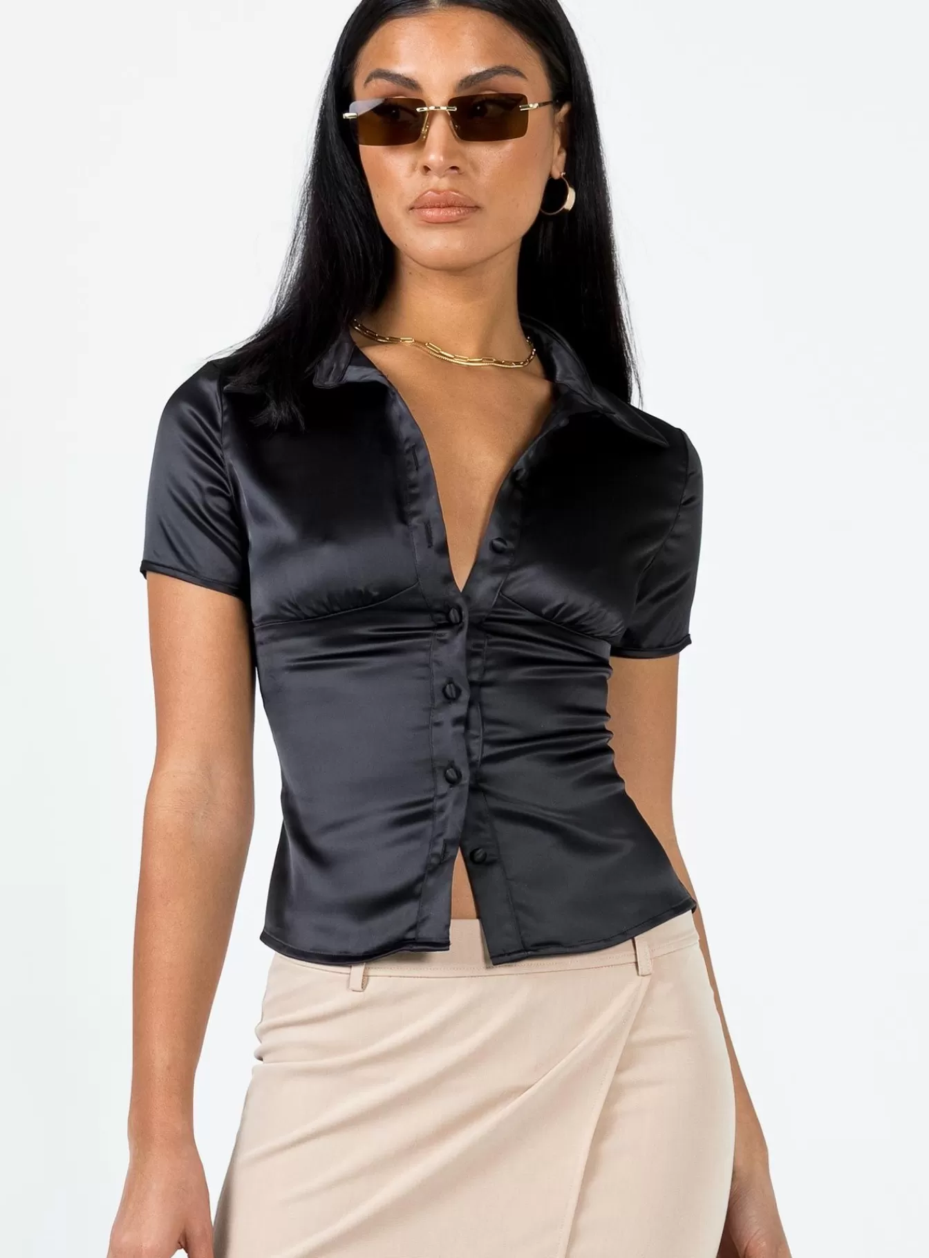 Princess Polly Shirts & Blouses | Bessie Top Black