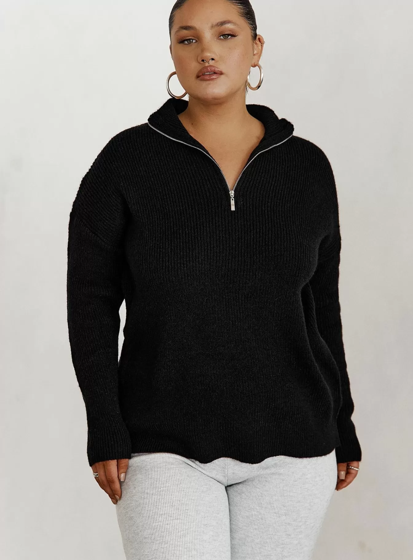 Princess Polly Knitted Sweaters | Bessy Knit Sweater Curve Black