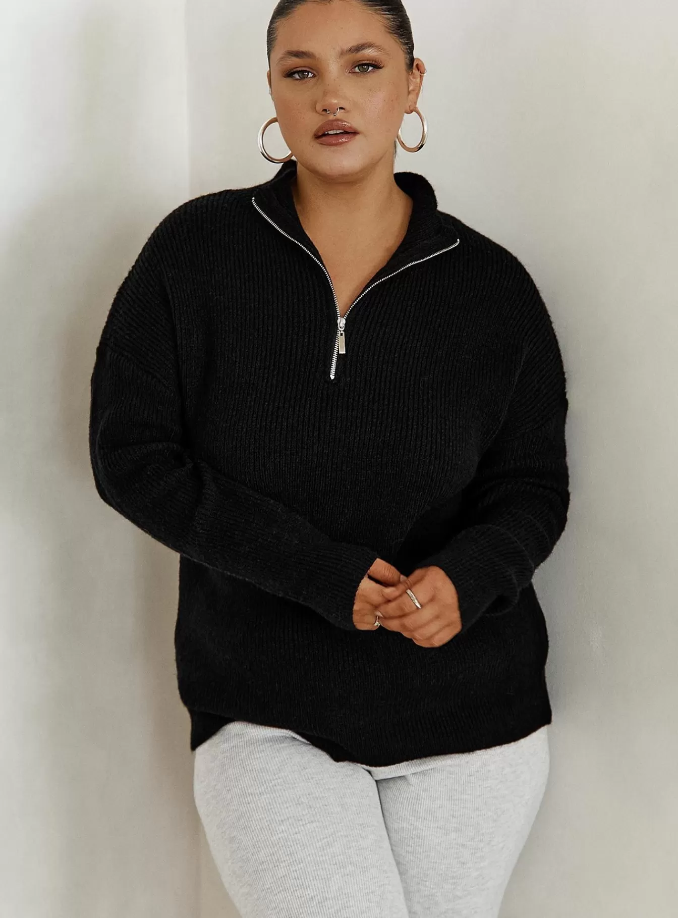 Princess Polly Knitted Sweaters | Bessy Knit Sweater Curve Black