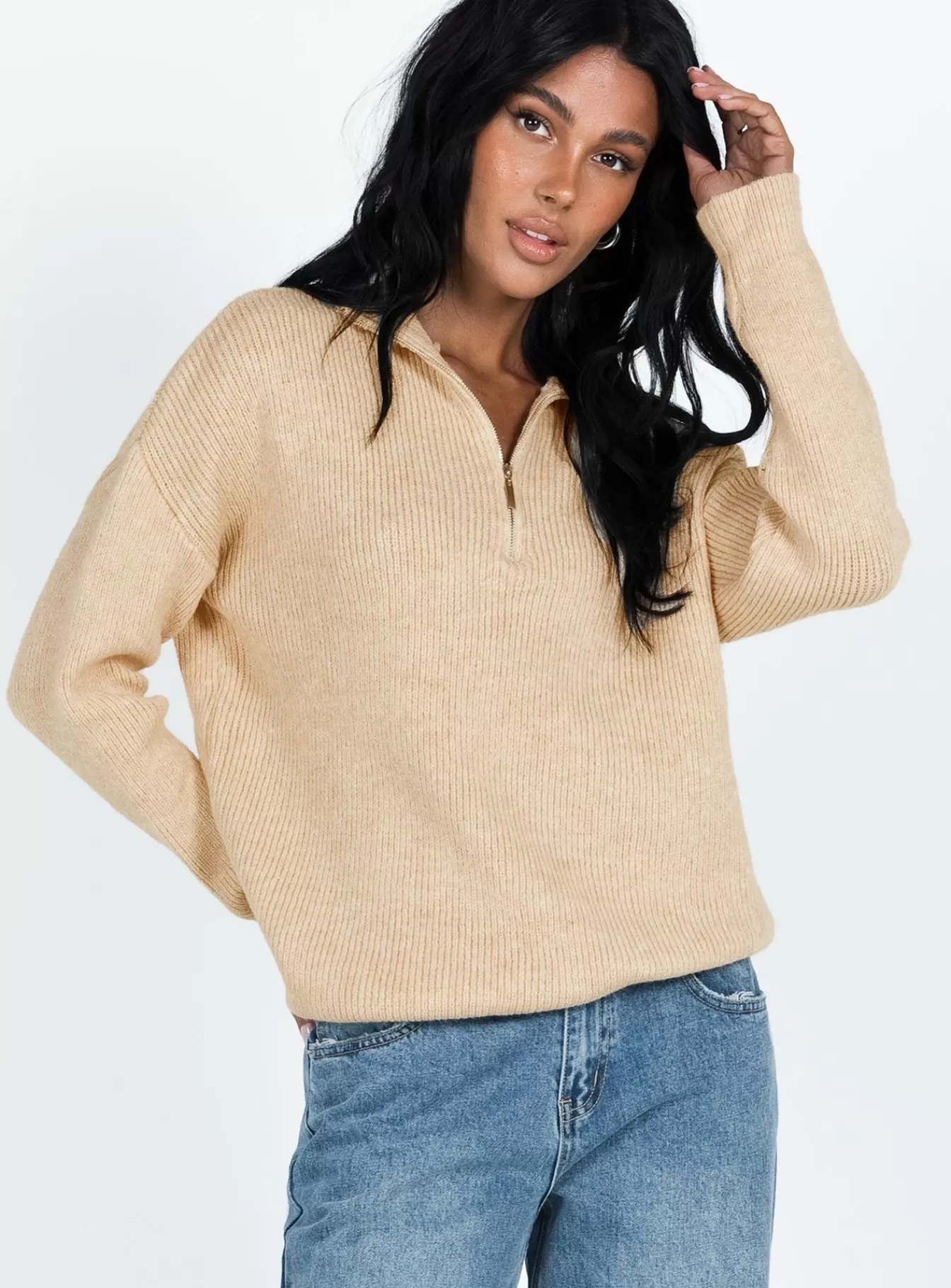 Princess Polly Knitted Sweaters | Bessy Sweater Beige