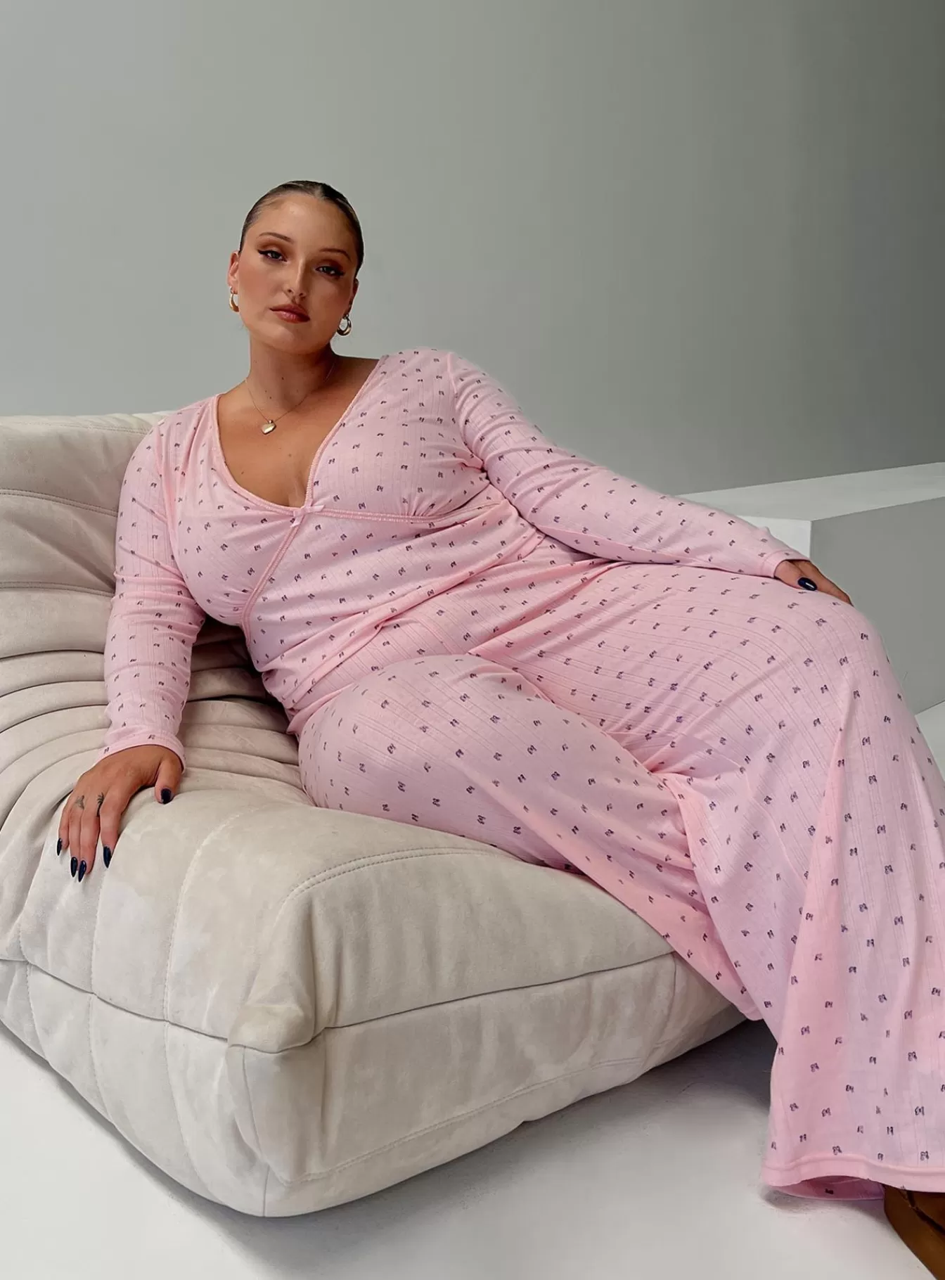 Princess Polly Lingerie | Blueberry Muffin Sleep Set Curve Pink