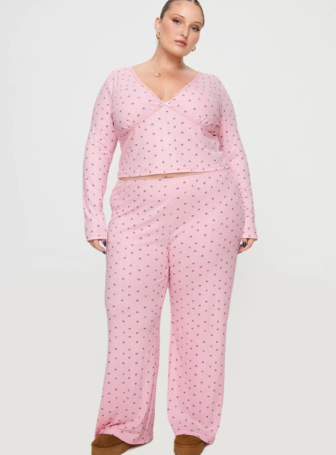 Princess Polly Lingerie | Blueberry Muffin Sleep Set Curve Pink