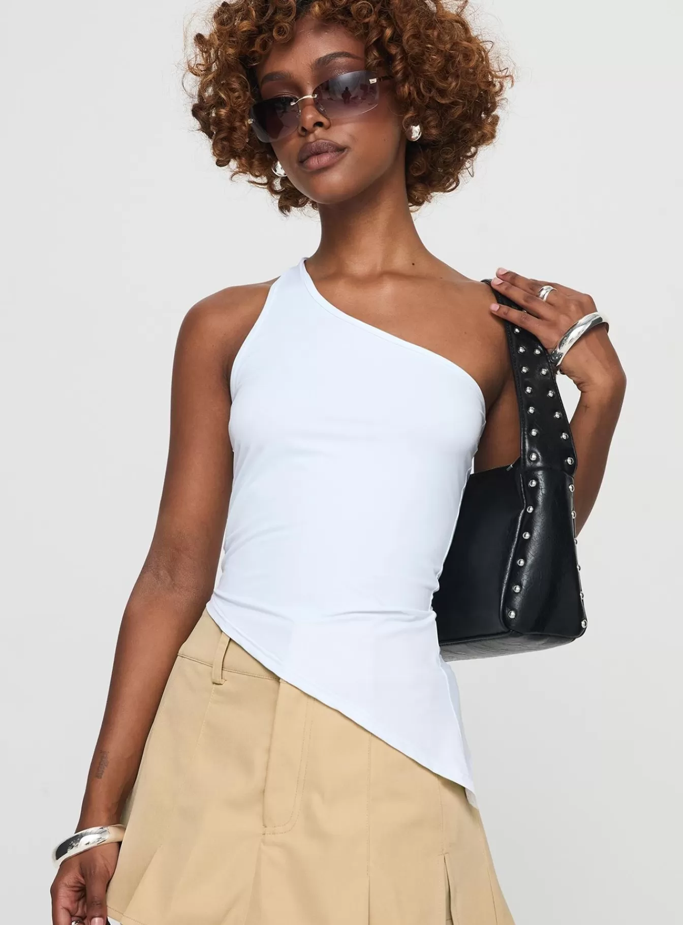 Princess Polly Going Out Dresses | Bode One Shoulder Top White