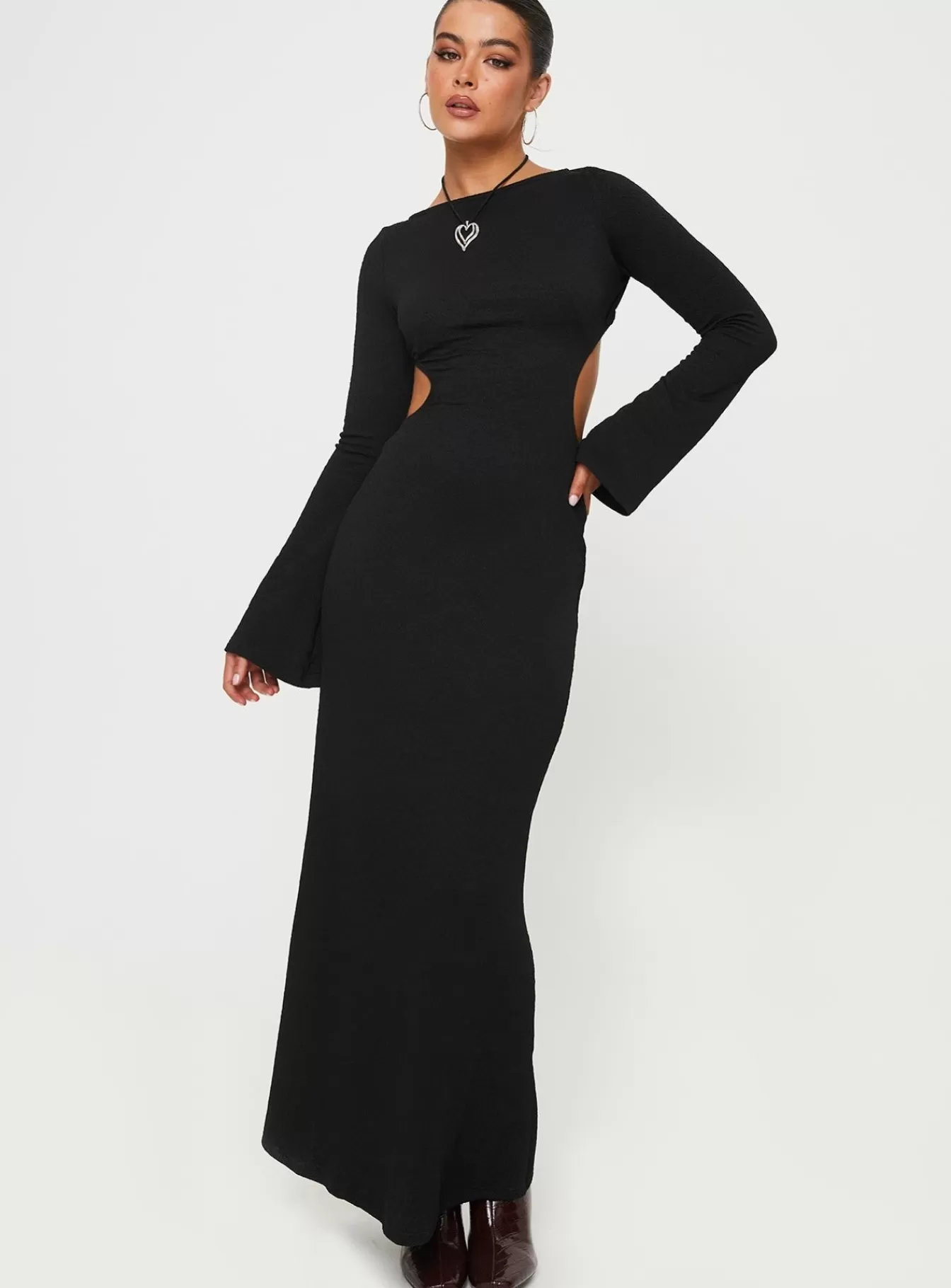Princess Polly Maxi Dresses | Bordelle Long Sleeve Maxi Dress Black