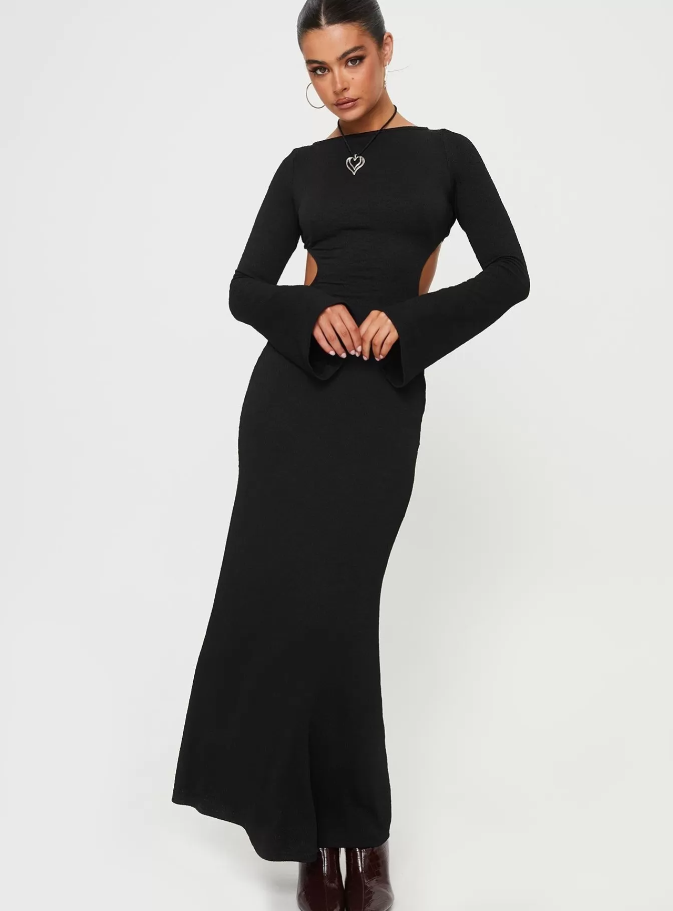 Princess Polly Maxi Dresses | Bordelle Long Sleeve Maxi Dress Black