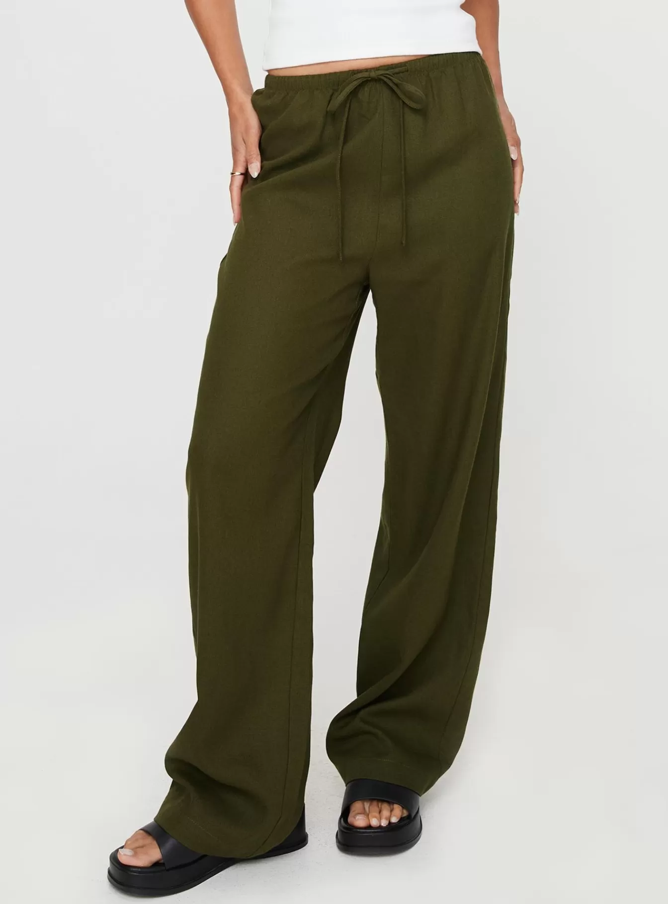 Princess Polly Pants | Breeta Drawstring Pants Olive
