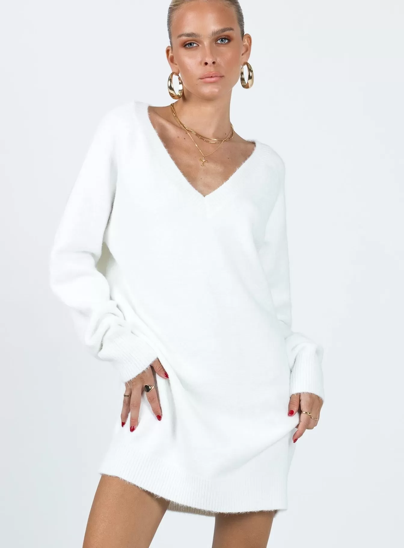 Princess Polly Mini Dresses | Breslin Sweater Dress Beige