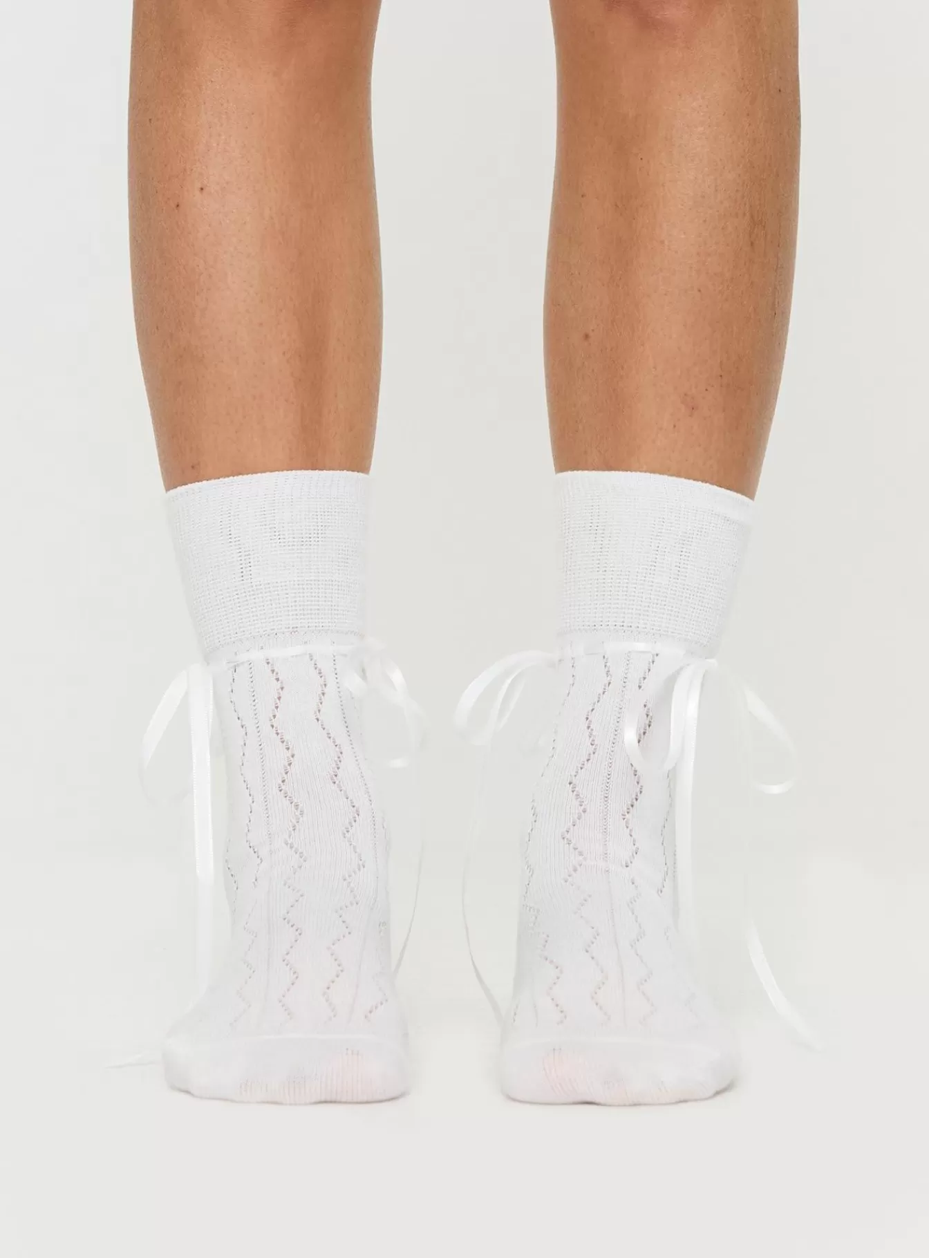 Princess Polly Socks & Tights | Bronson Ribbon Socks White