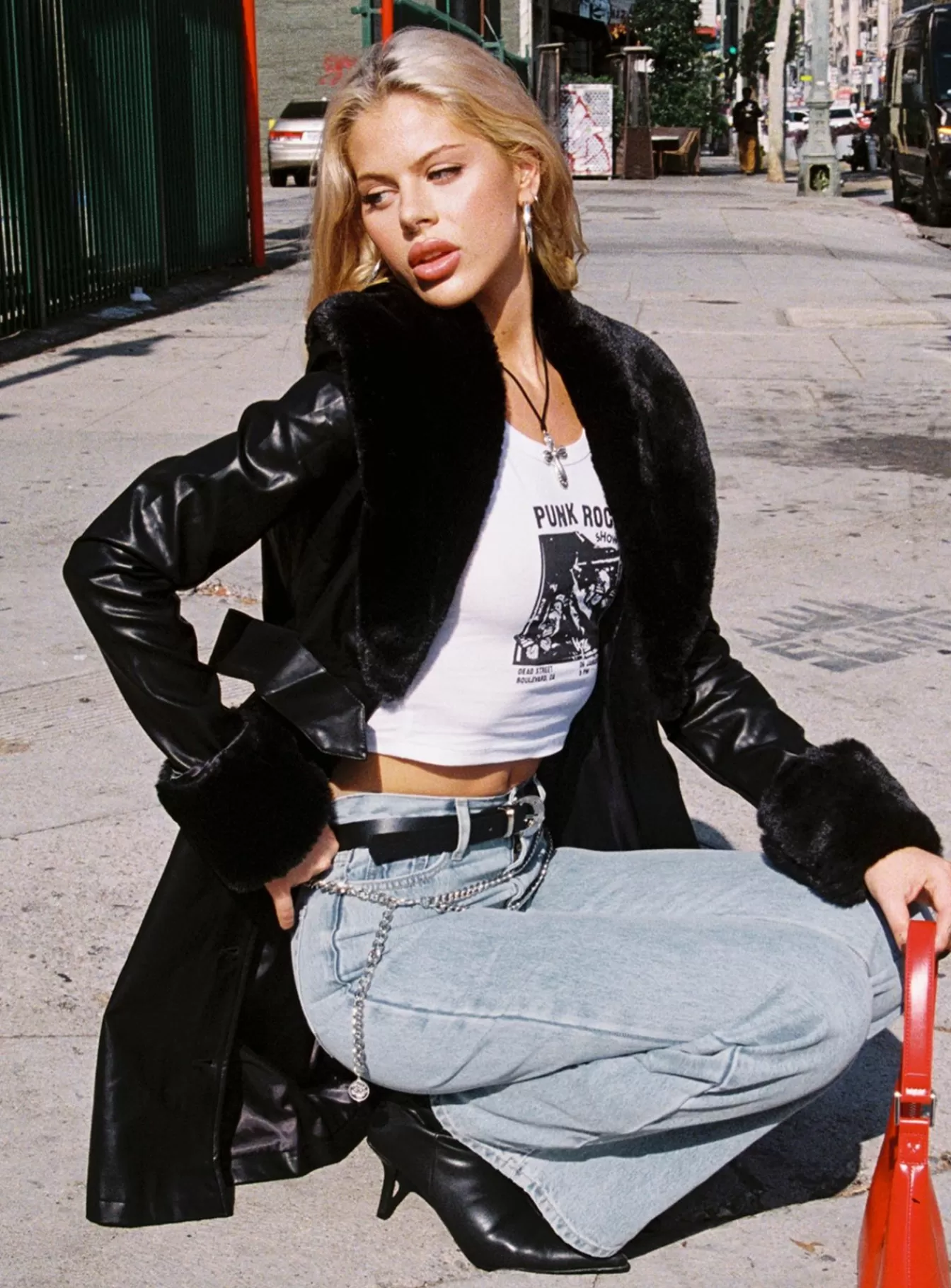 Princess Polly Coats | Brooklyn Faux Leather Long Coat Black
