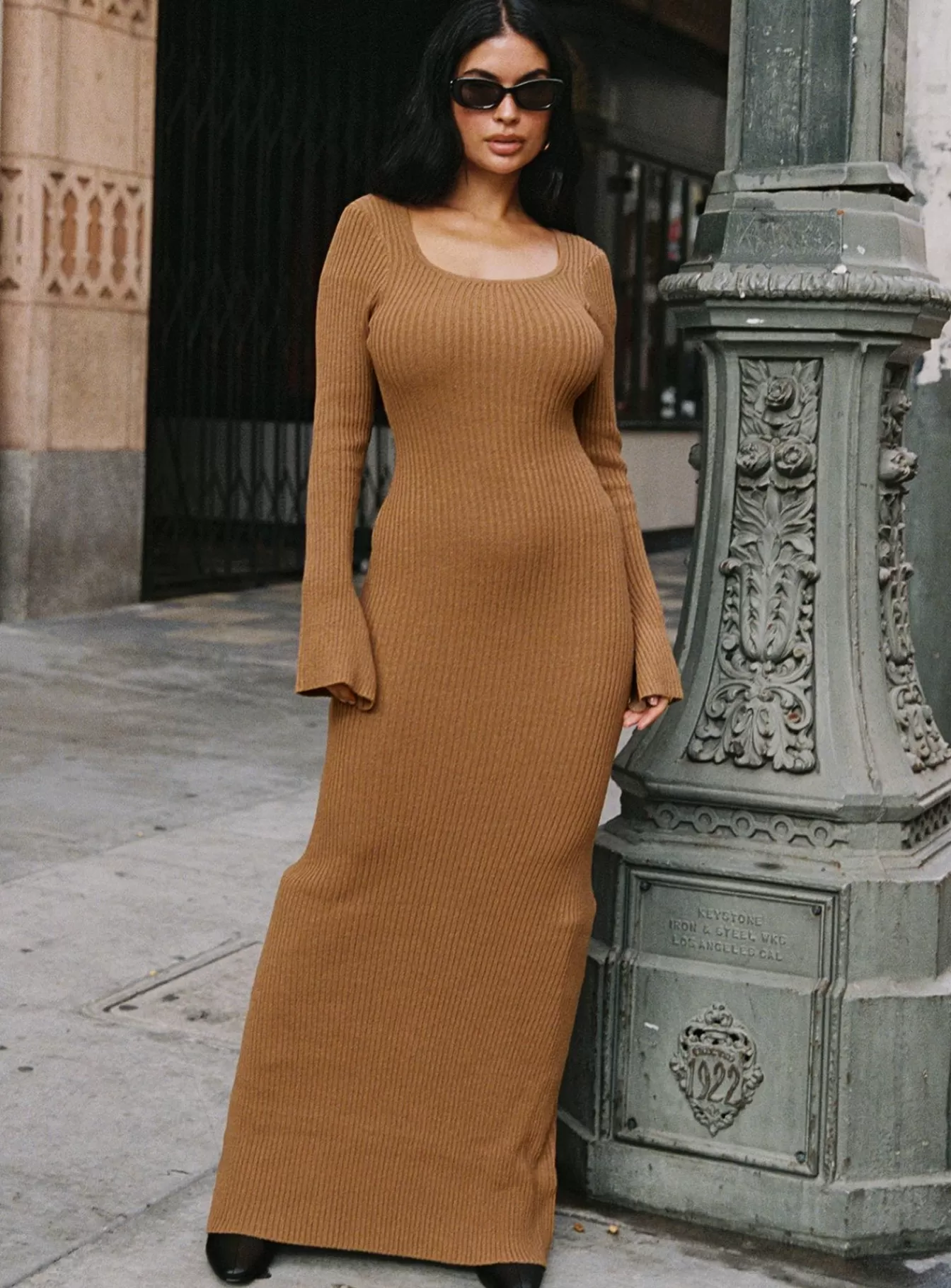 Princess Polly Maxi Dresses | Brownhall Long Sleeve Maxi Dress Mocha