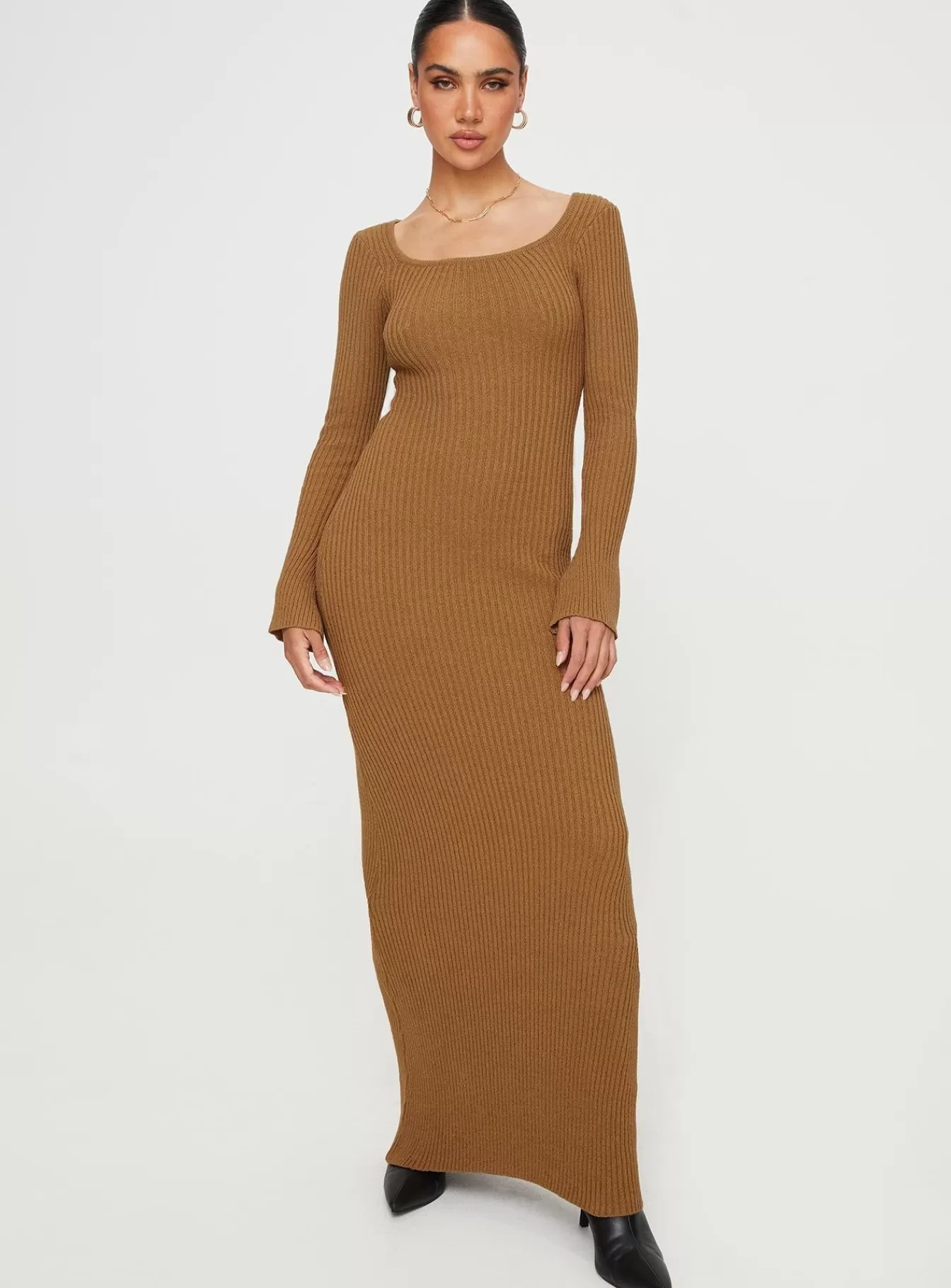 Princess Polly Maxi Dresses | Brownhall Long Sleeve Maxi Dress Mocha