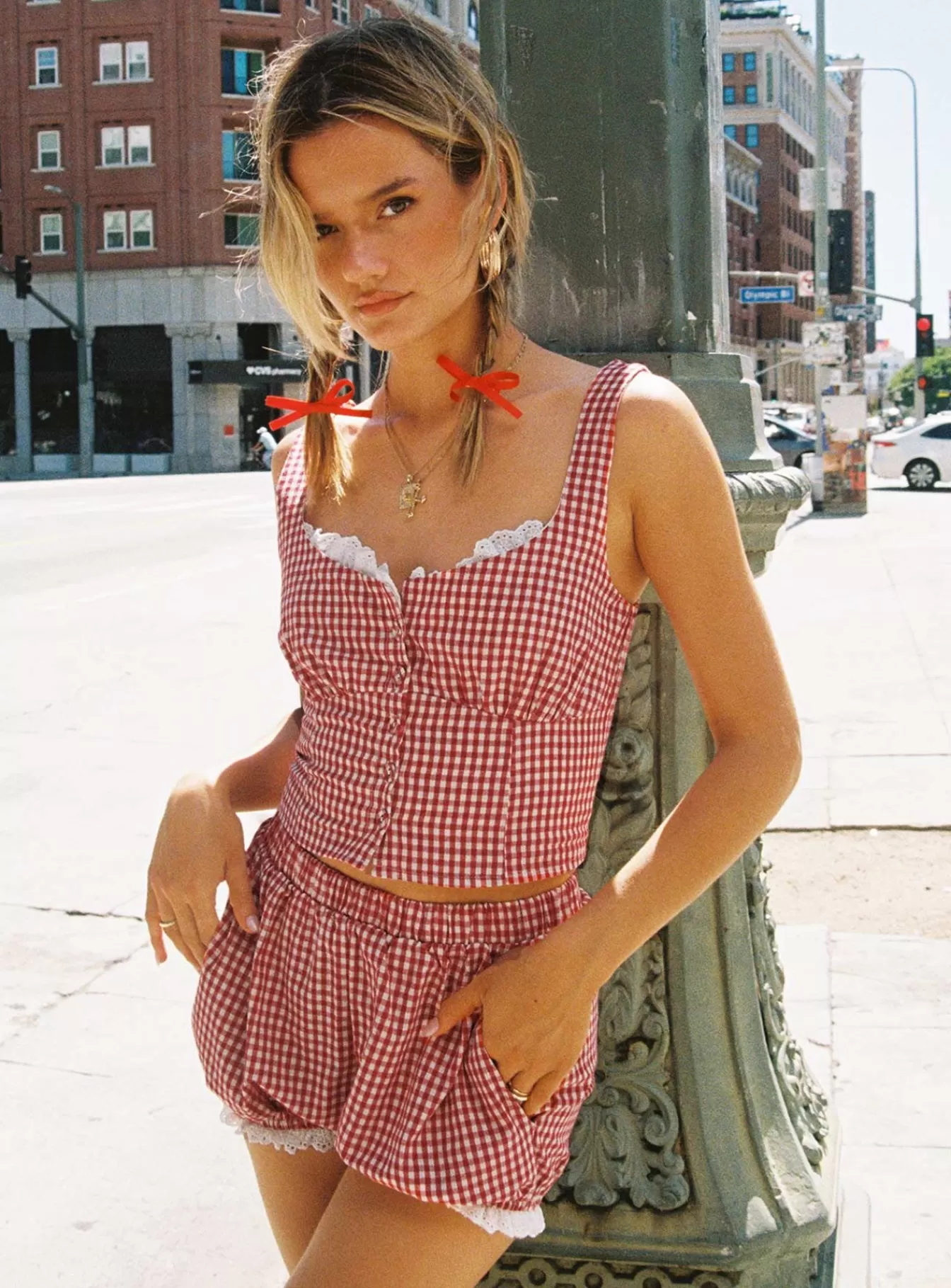 Princess Polly Shorts | Bruncheon Shorts Red/White