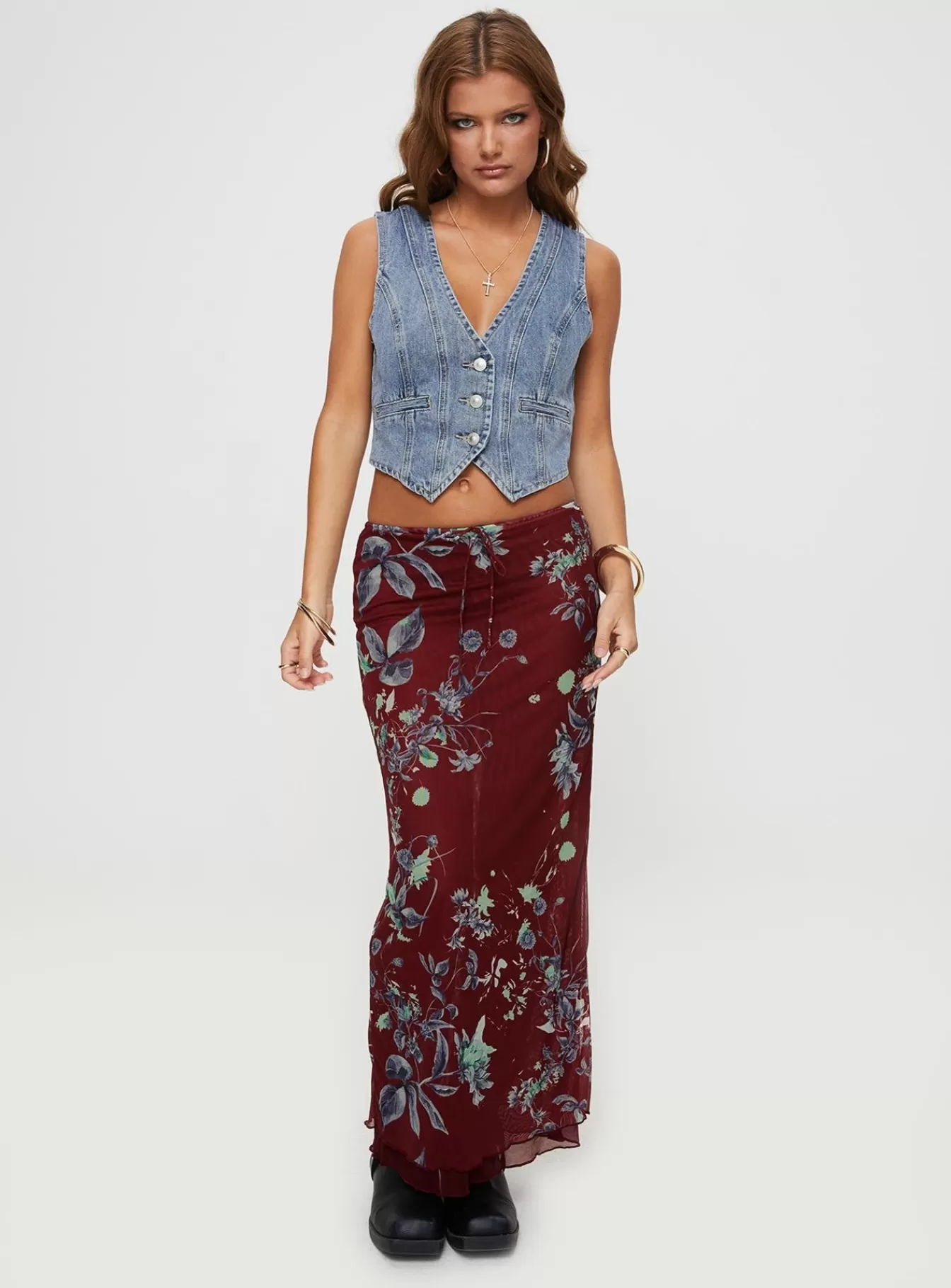 Princess Polly Skirts | Buchan Maxi Skirt Red Floral