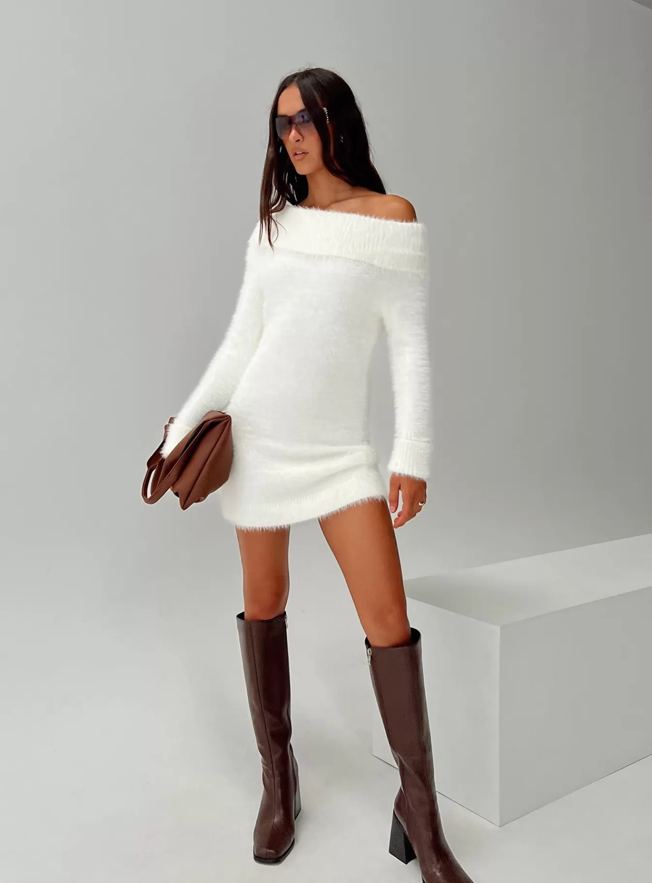 Princess Polly Mini Dresses | Buchen Sweater Dress White