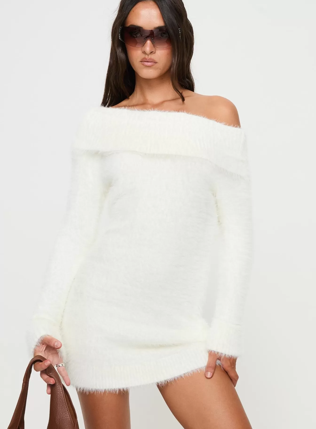 Princess Polly Mini Dresses | Buchen Sweater Dress White