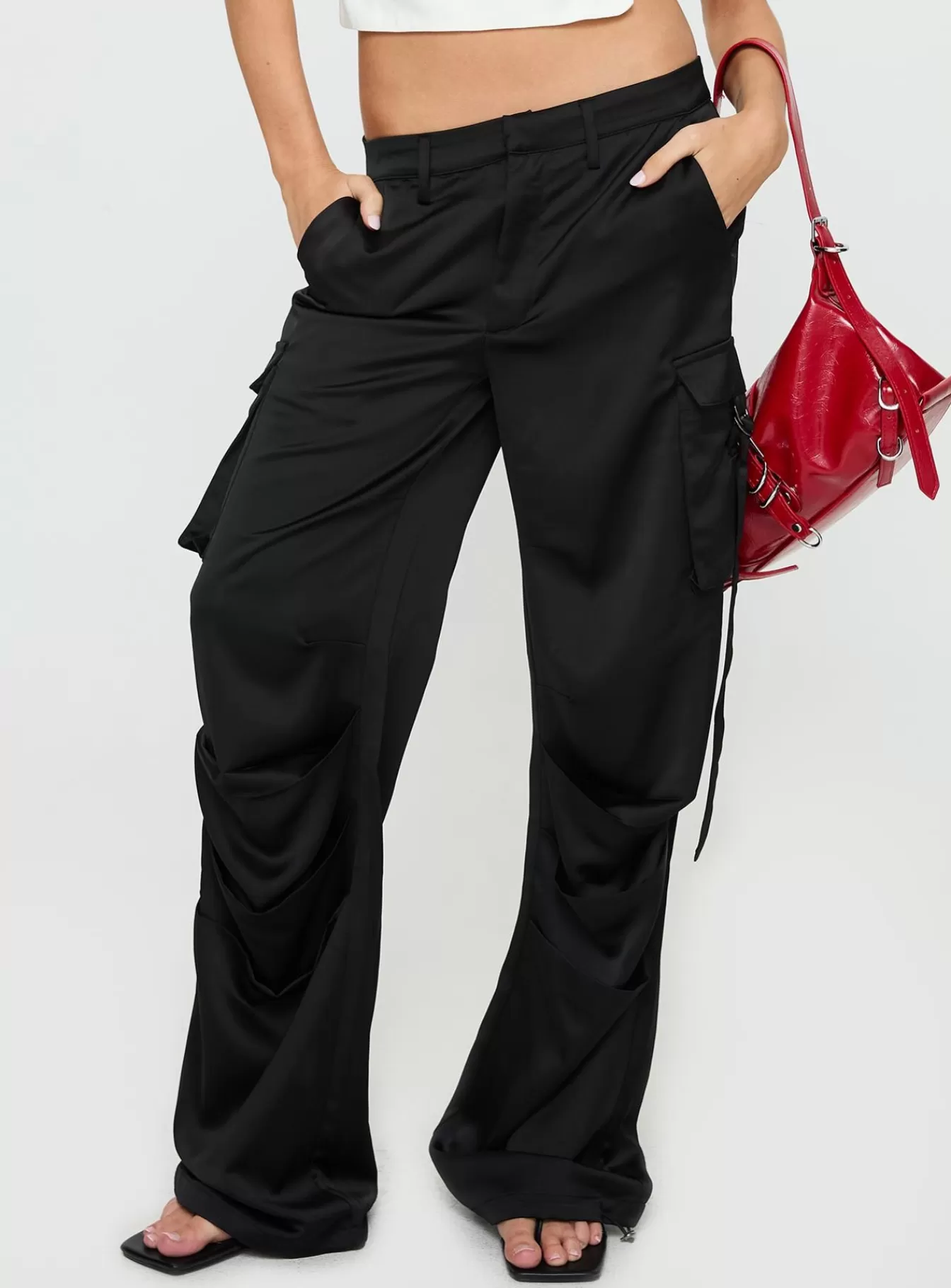 Princess Polly Pants | Butterfly Cargo Pants Onyx