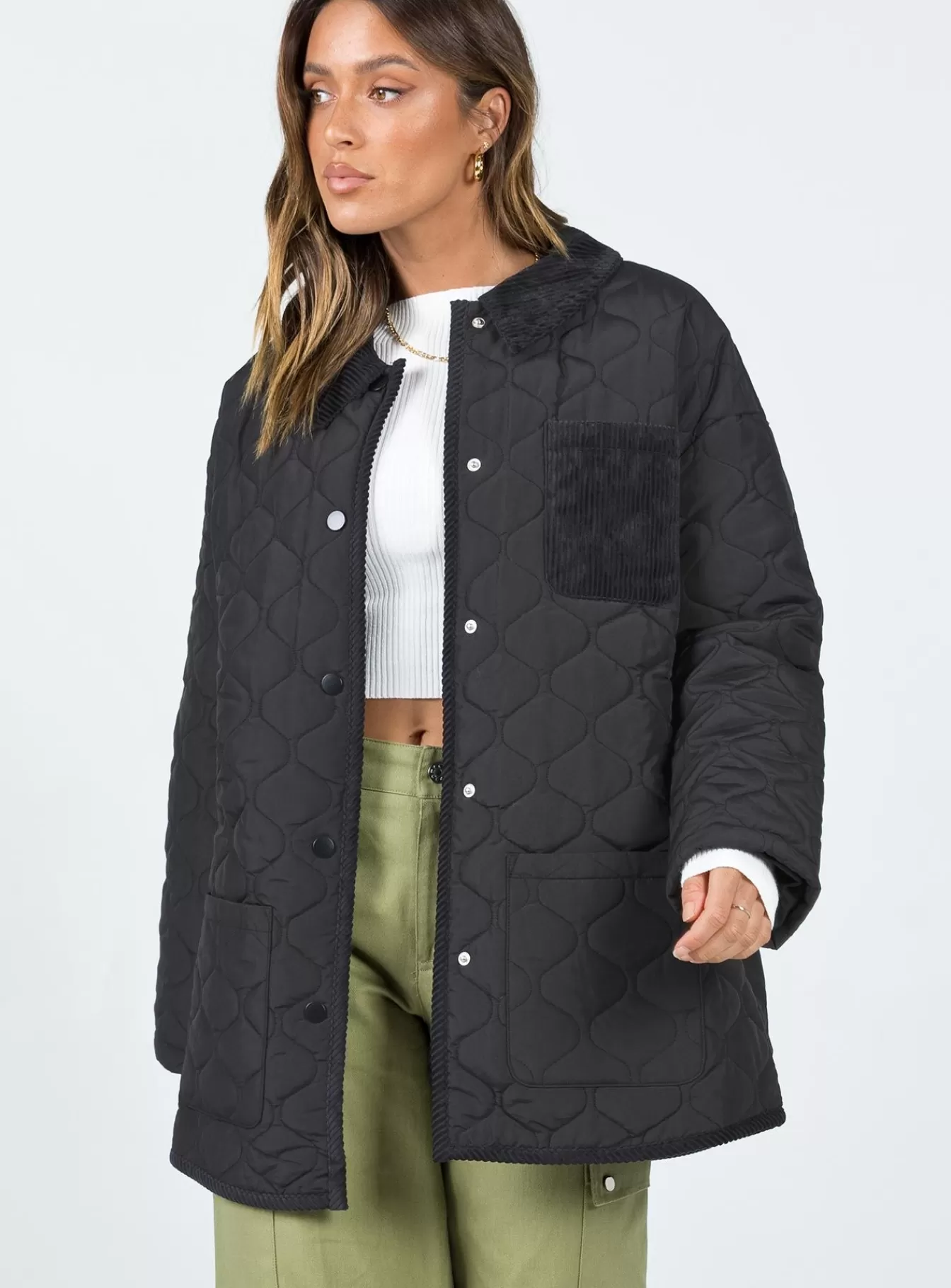 Princess Polly Puffer Jackets | Camari Quilter Jacket Black