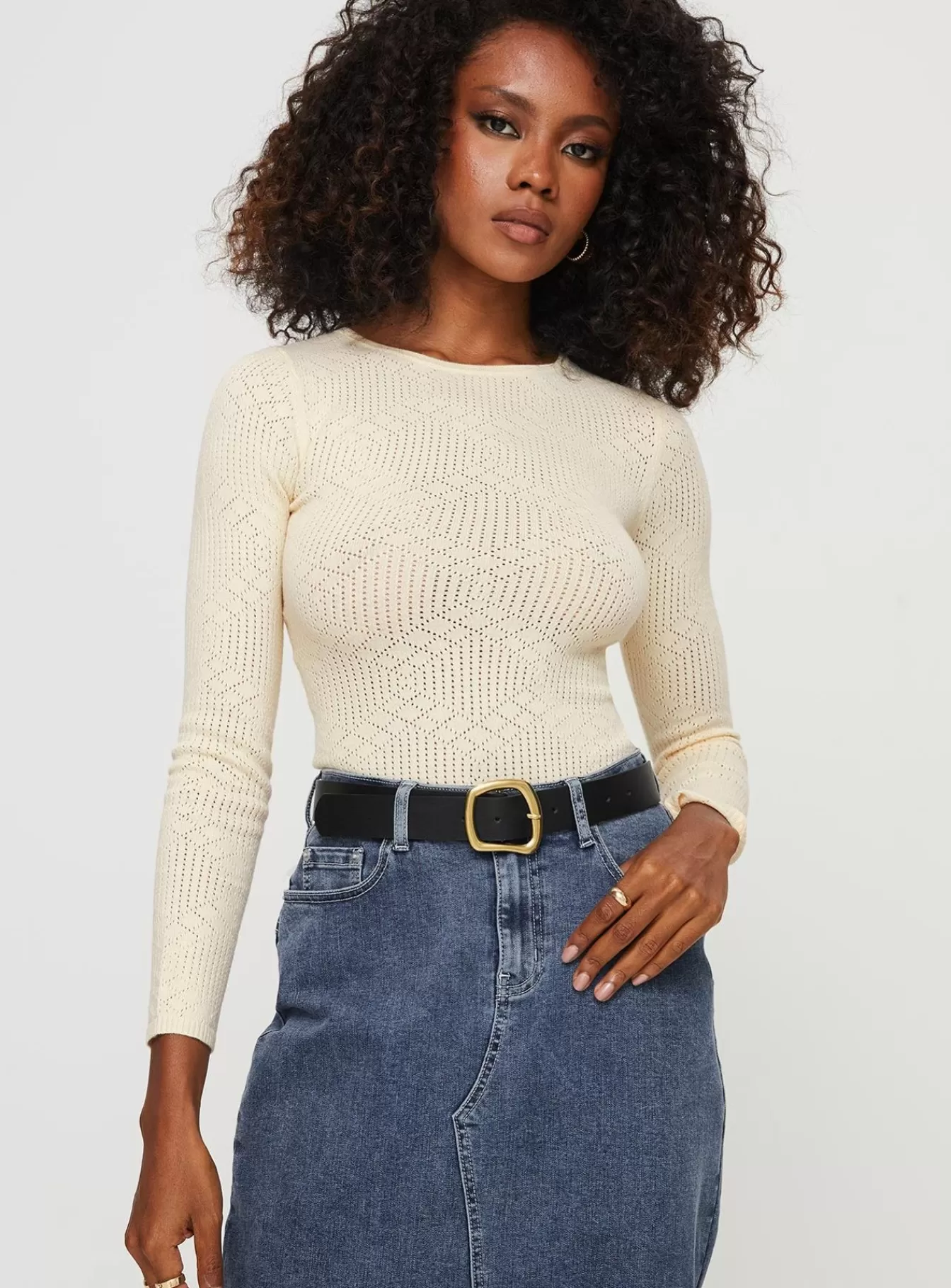 Princess Polly Long Sleeve Tops | Carouso Long Sleeve Bodysuit Cream